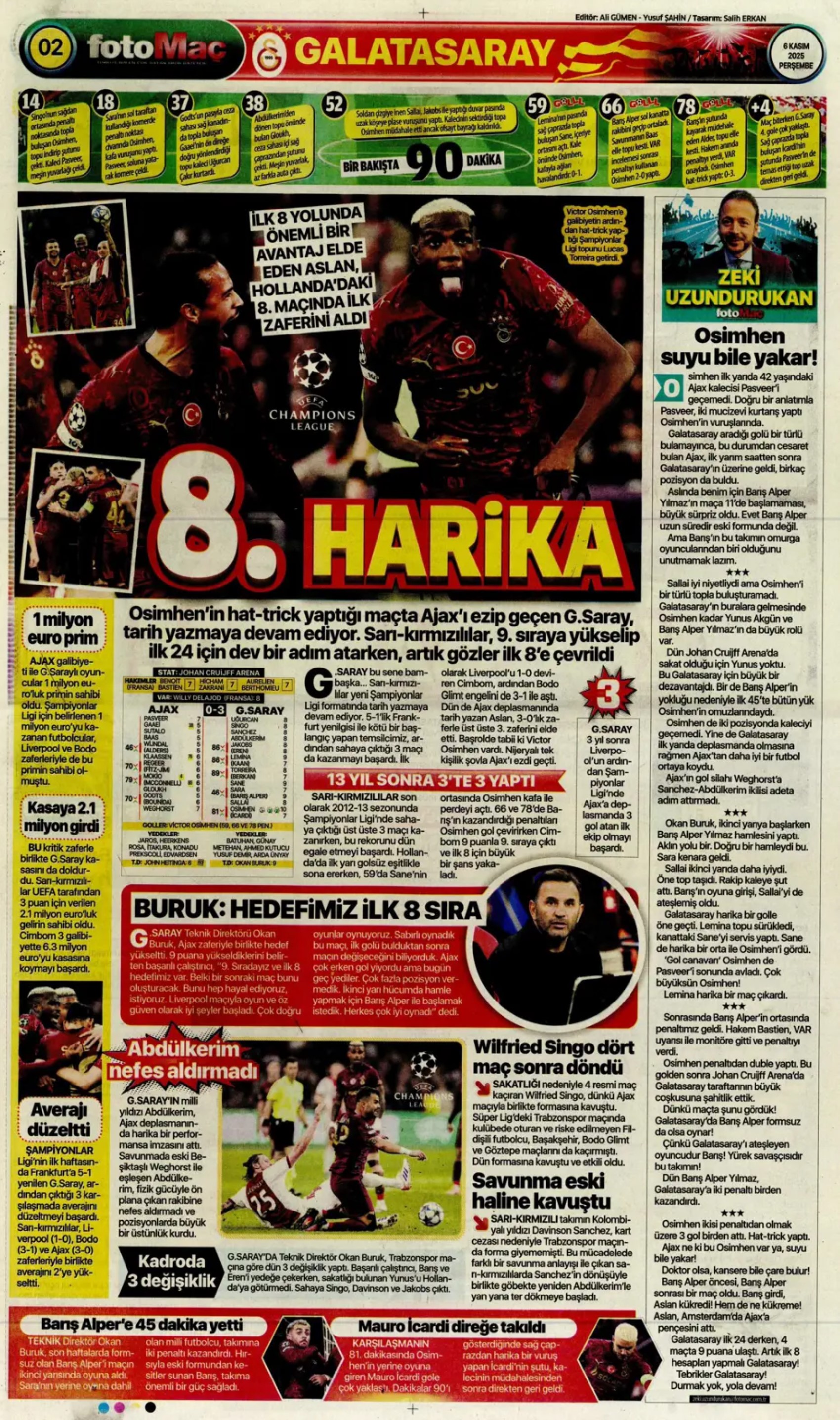 Sporda günün manşetleri... Devler Ligi'nde maskeli balo