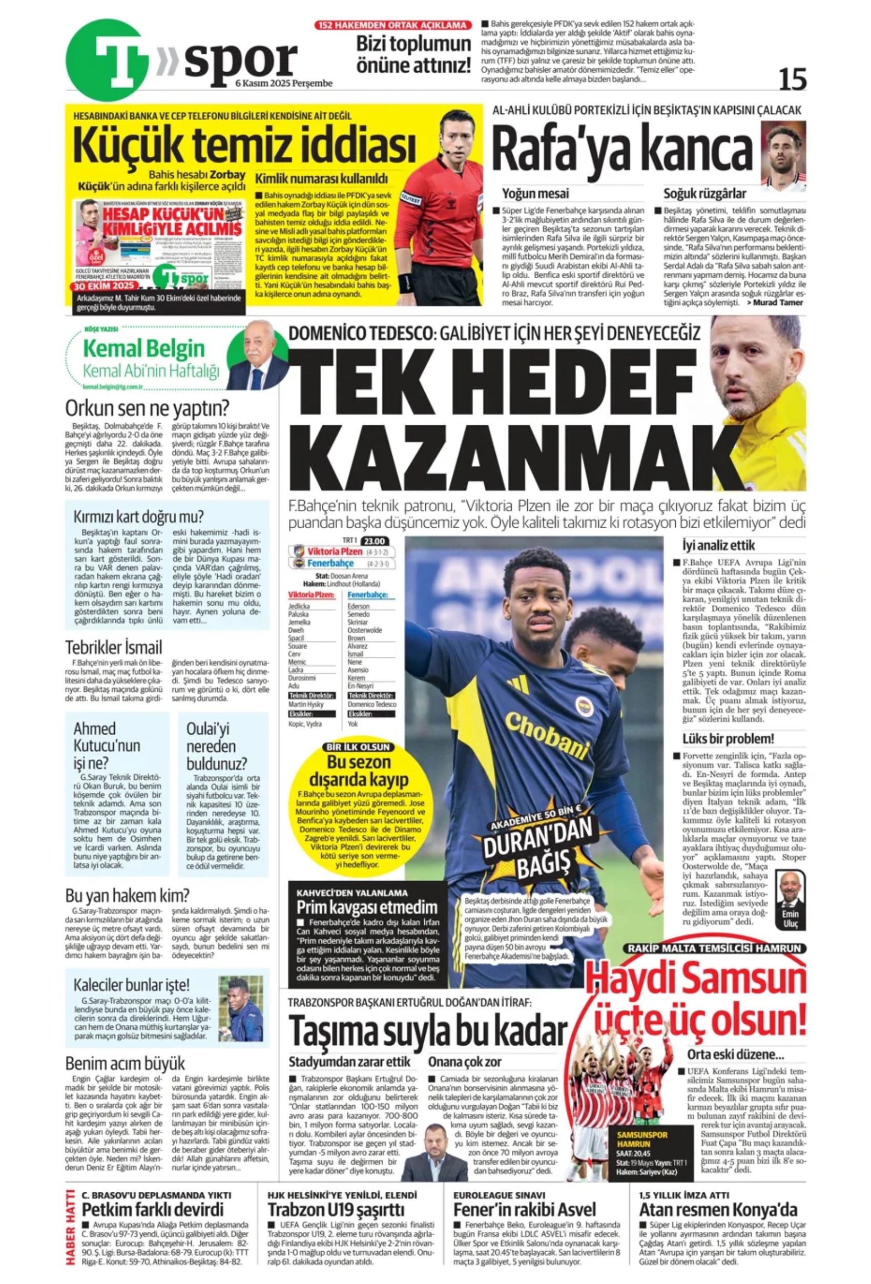 Sporda günün manşetleri... Devler Ligi'nde maskeli balo