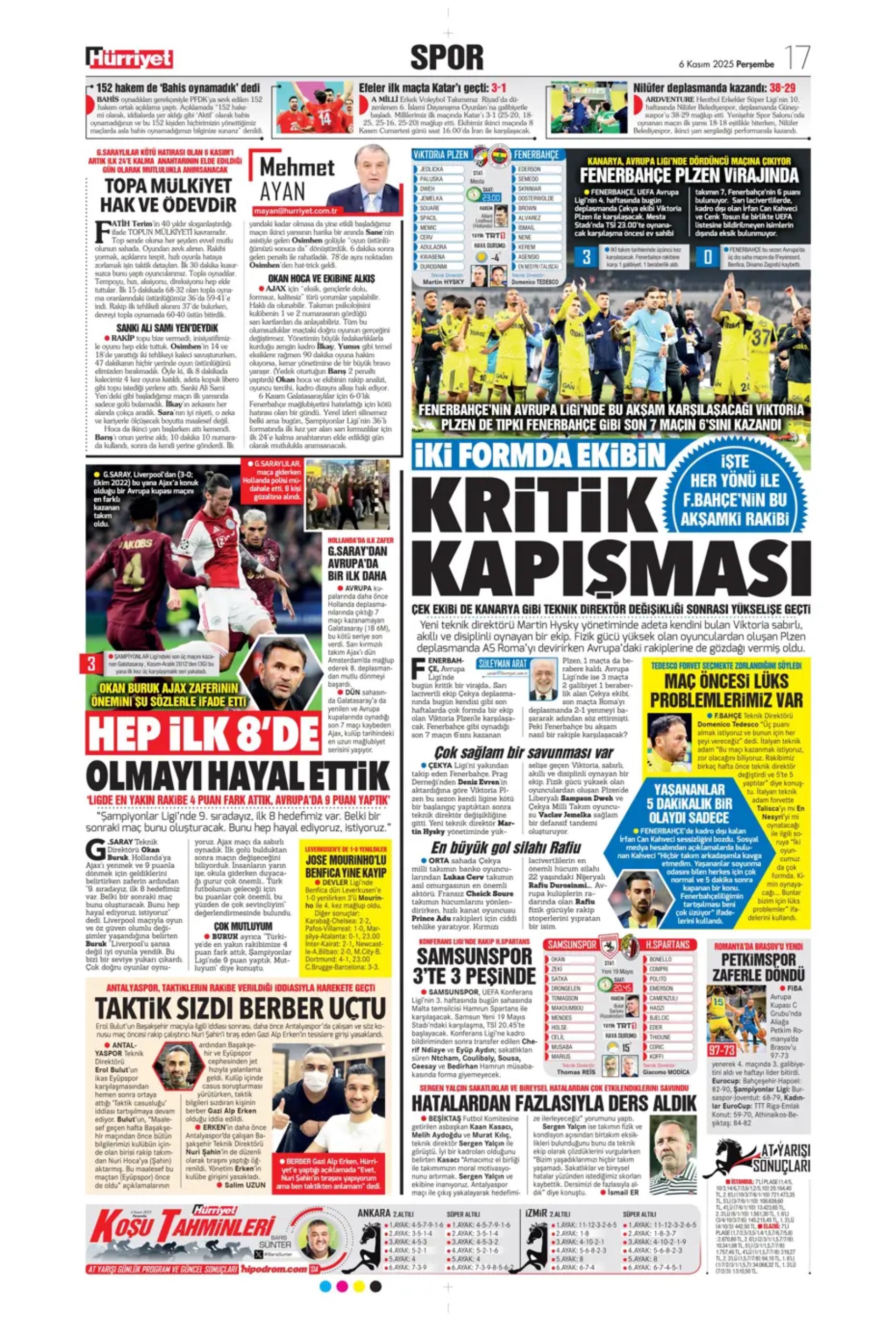 Sporda günün manşetleri... Devler Ligi'nde maskeli balo