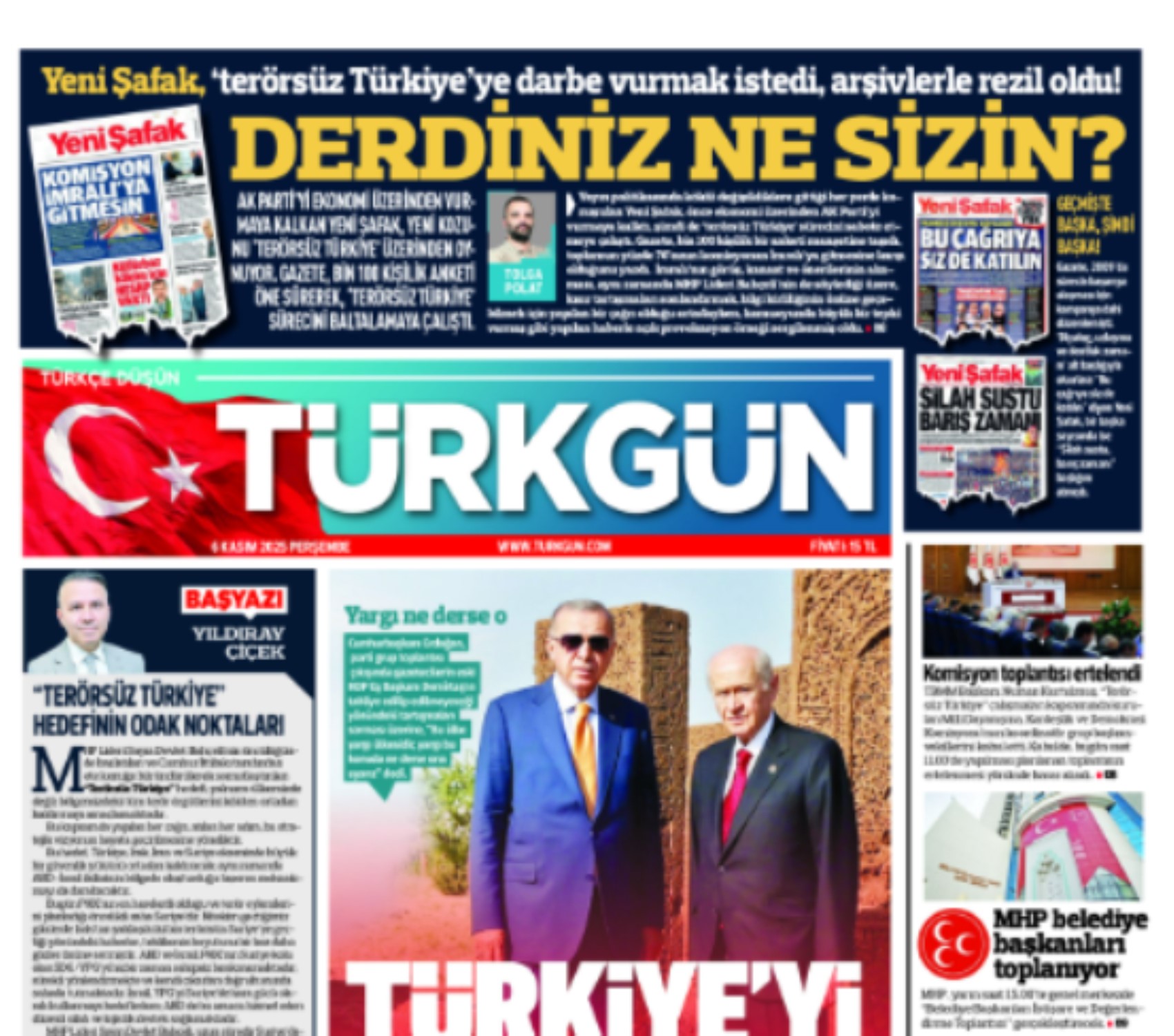 Türkgün'den Yeni Şafak'ın manşetine zehir zemberek yanıt: Birbirlerine düştüler