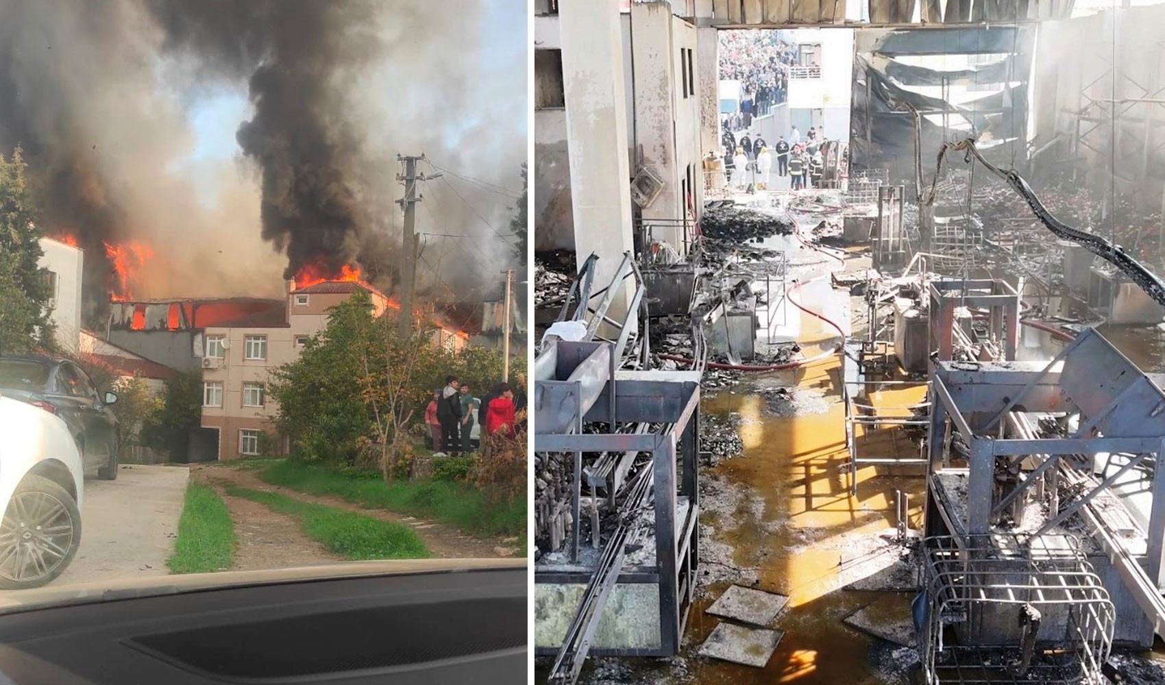 6 kişinin hayatını kaybettiği parfüm deposunun içi görüntülendi