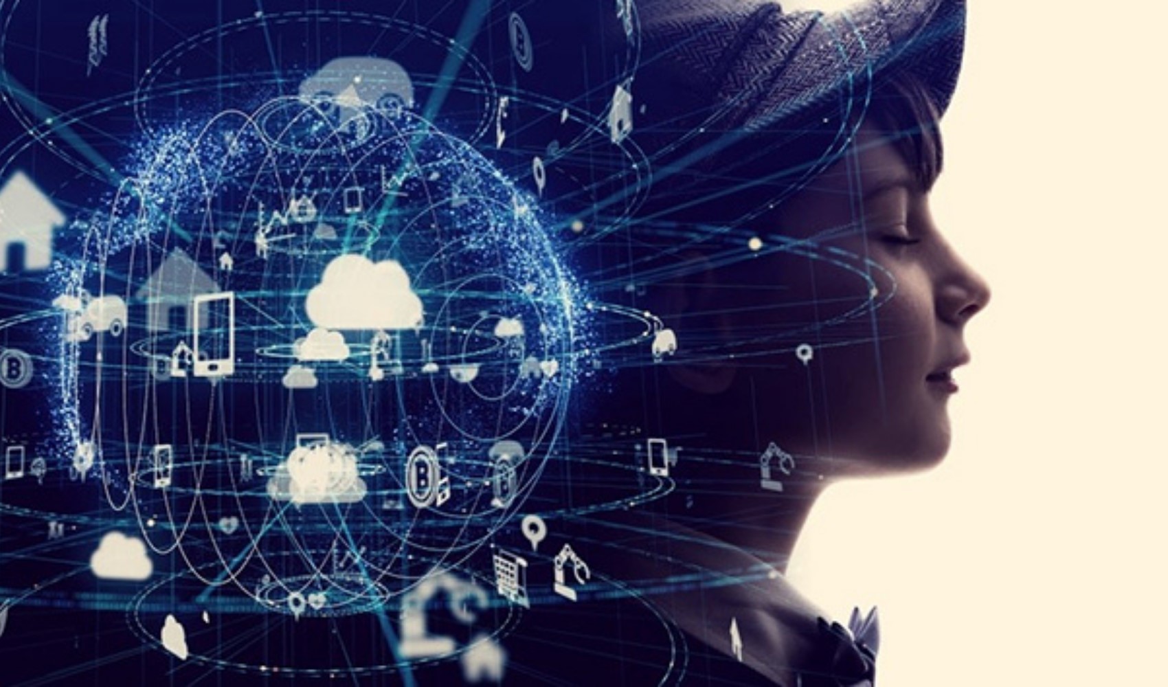 Immagine che rappresenta l'intelligenza artificiale e le reti digitali.