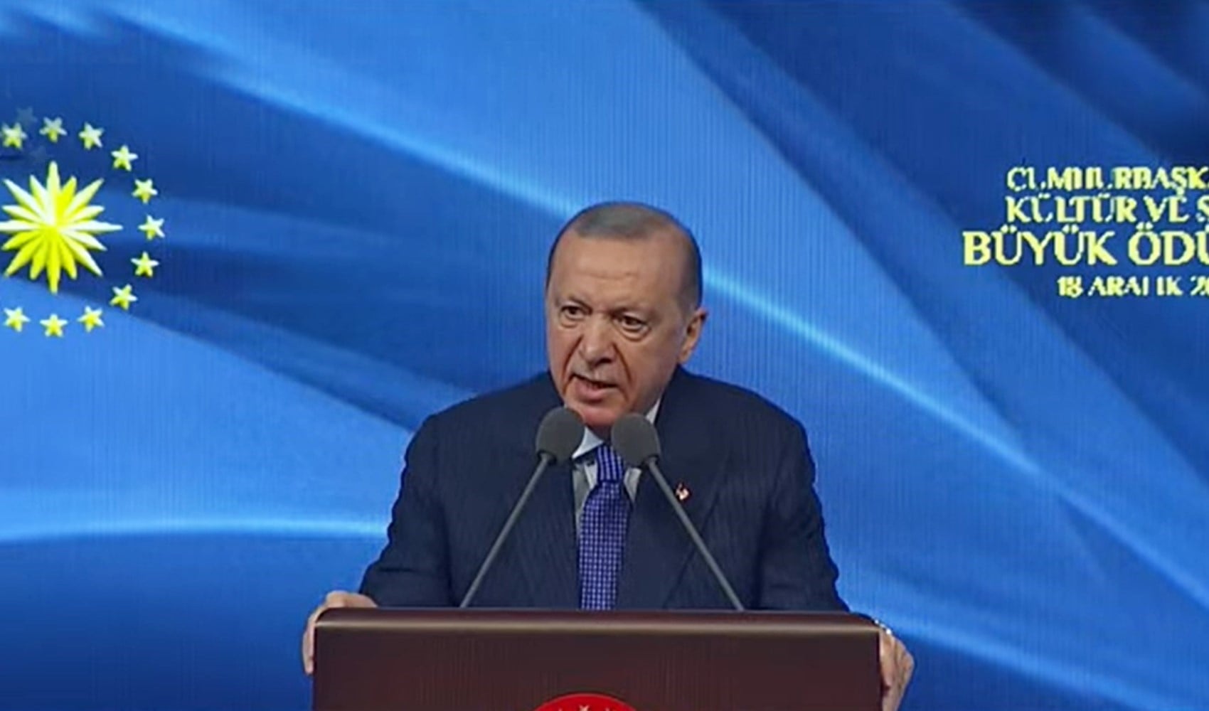 Erdoğan'dan Kültür ve Sanat Büyük Ödülleri'nde Filistin ve gazeteci mesajı: Gerçek gazeteciler gözler önüne seriyor