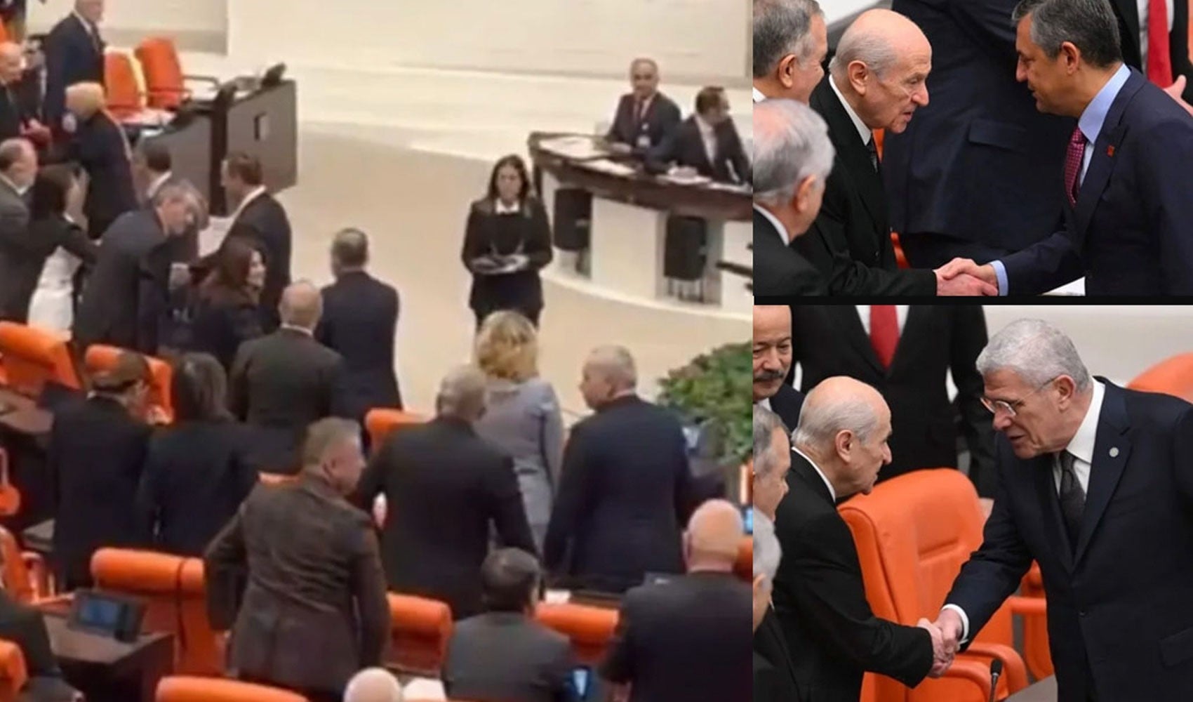 Bahçeli Dervişoğlu'yla tokalaştı, Bakırhan'la 'uzaktan' selamlaştı