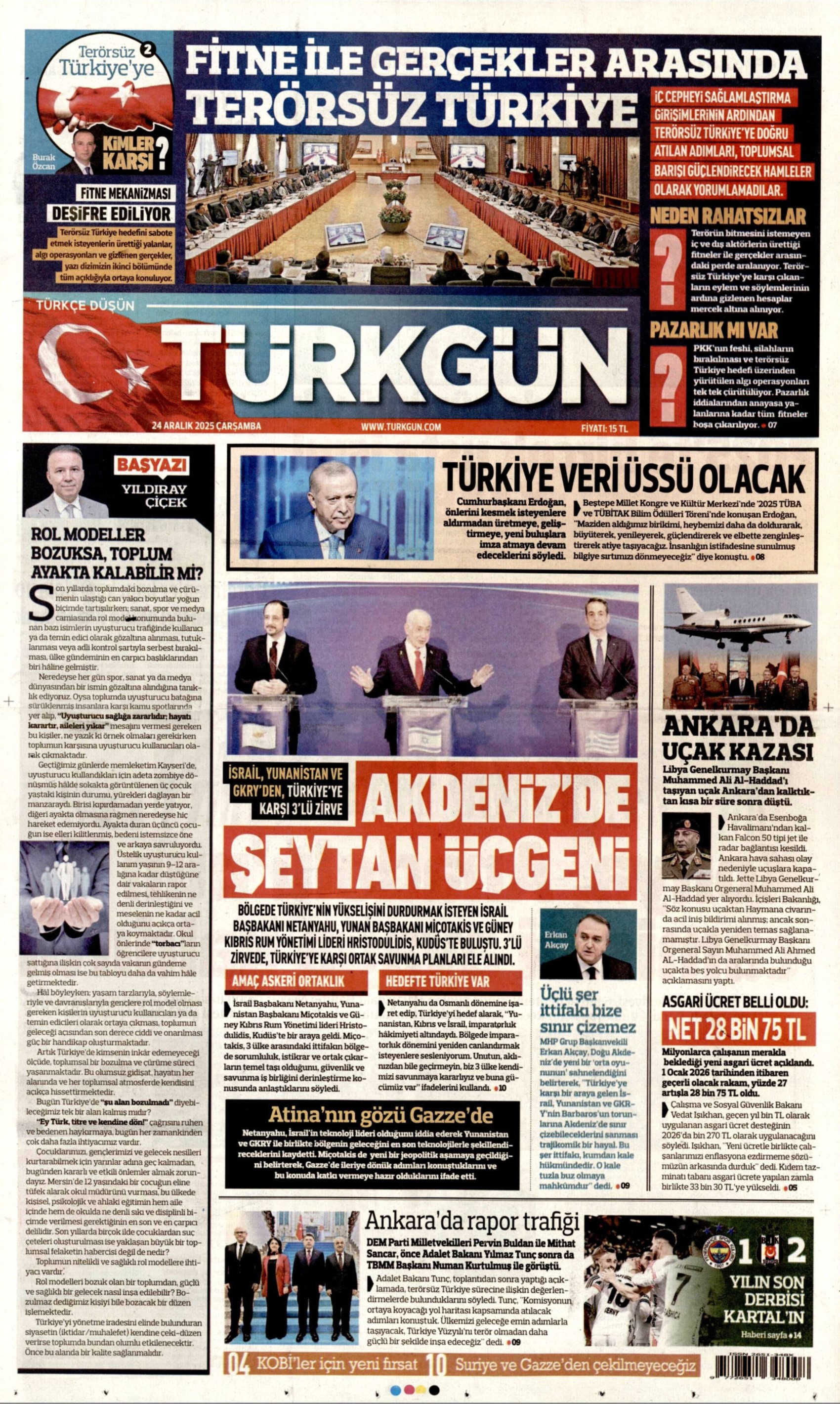 24 Aralık 2025 gazete manşetleri: Gazeteler açlık sınırının altında kalan asgari ücret zammını nasıl gördü?