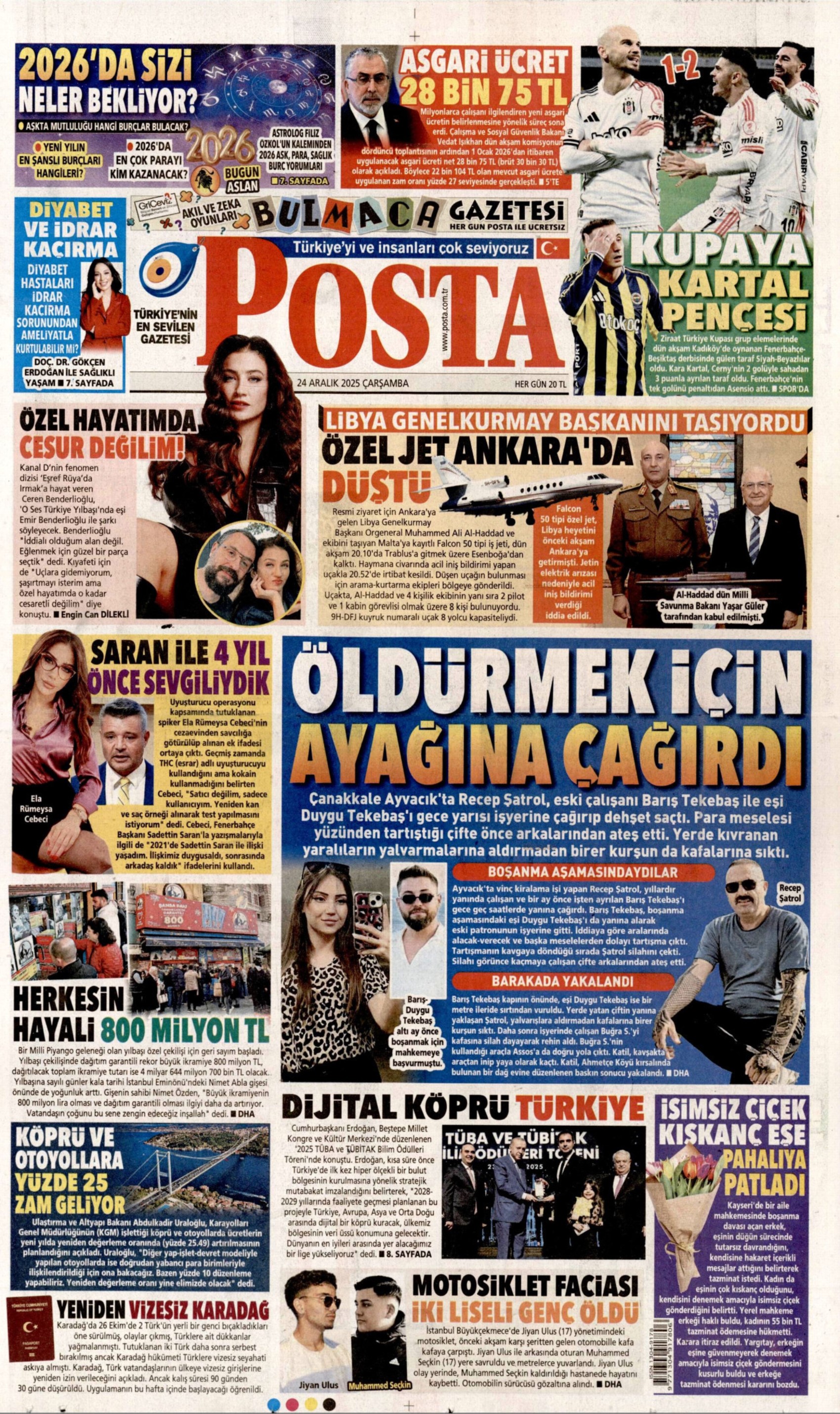 24 Aralık 2025 gazete manşetleri: Gazeteler açlık sınırının altında kalan asgari ücret zammını nasıl gördü?