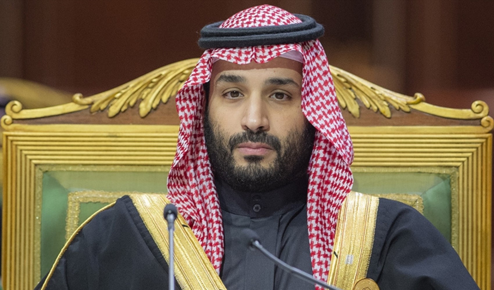 Suudi Arabistan Veliaht Prensi Muhammed bin Selman’ın resmi bir toplantıdaki portresi.
