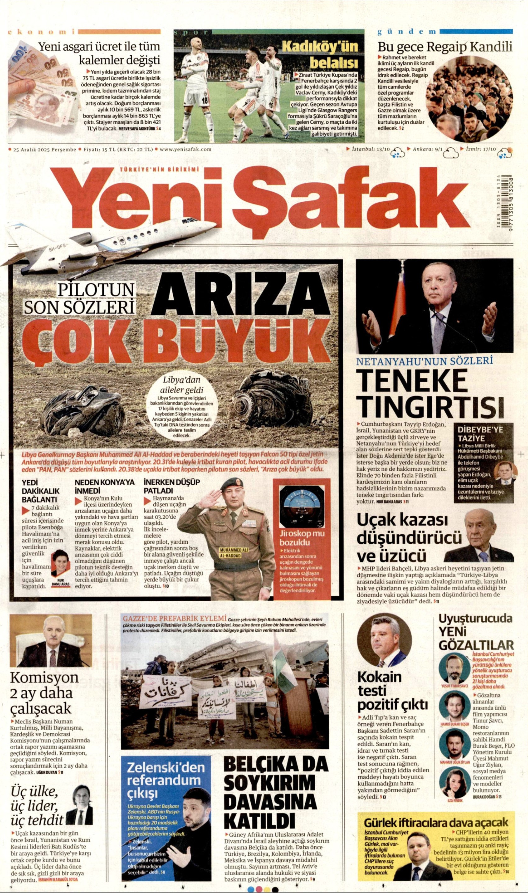 25 Aralık 2025 gazete manşetleri: Gazeteler, Sadettin Saran'ın gözaltına alınmasını nasıl gördü?