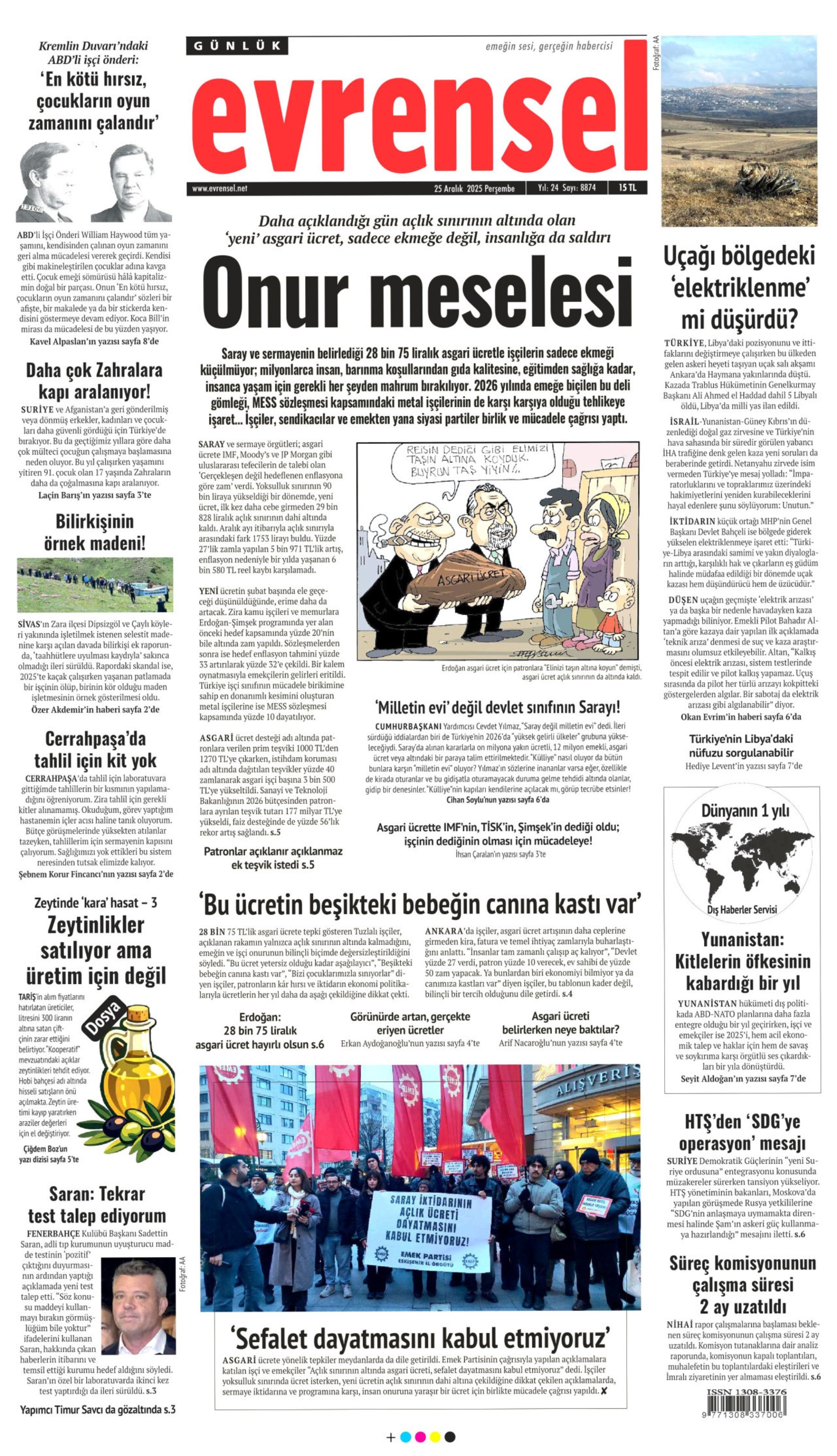 25 Aralık 2025 gazete manşetleri: Gazeteler, Sadettin Saran'ın gözaltına alınmasını nasıl gördü?