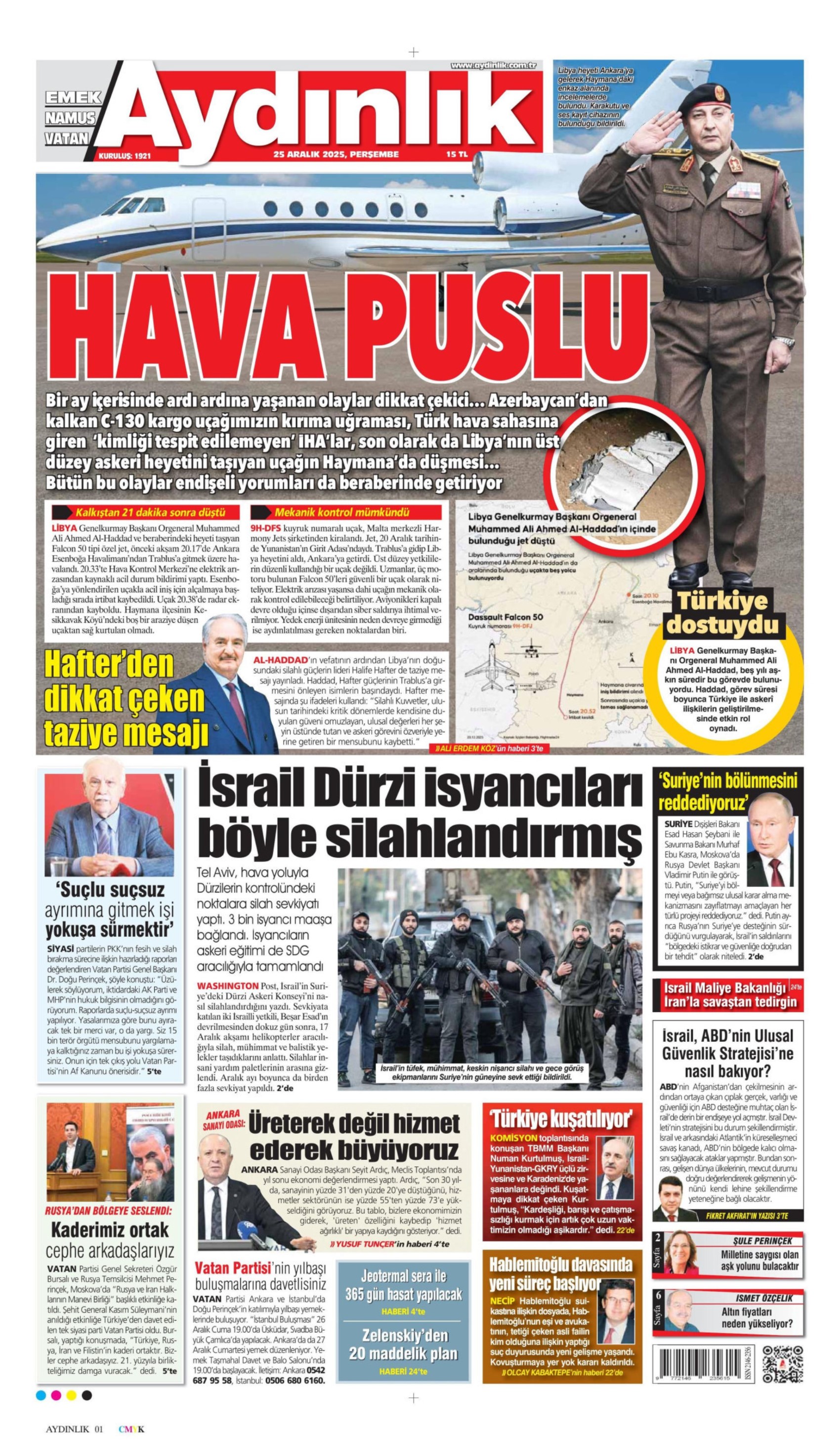 25 Aralık 2025 gazete manşetleri: Gazeteler, Sadettin Saran'ın gözaltına alınmasını nasıl gördü?