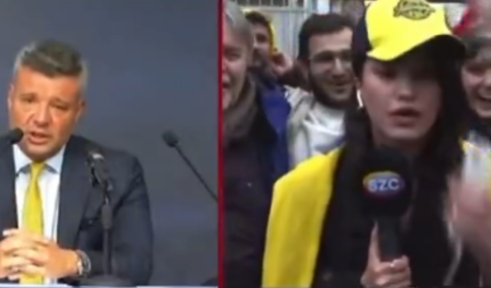 Adliye önünde sevinç gösterisi: Fenerbahçe taraftarı Sözcü muhabiri İlknur Yağumli'ye atkı ve şapka taktı