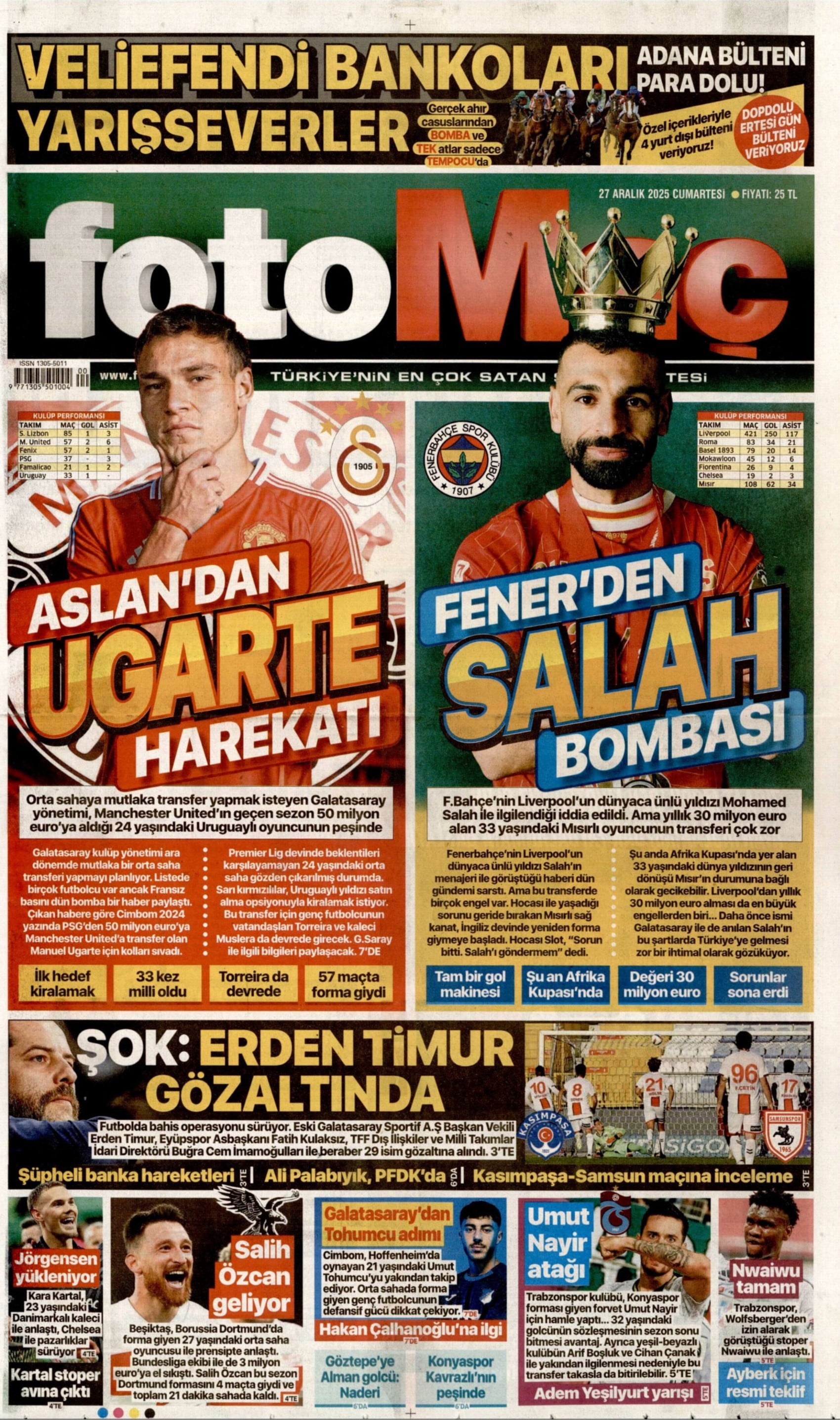 27 Aralık 2025 gazete manşetleri: Gazeteler Erden Timur'un gözaltına alınmasını nasıl gördü?