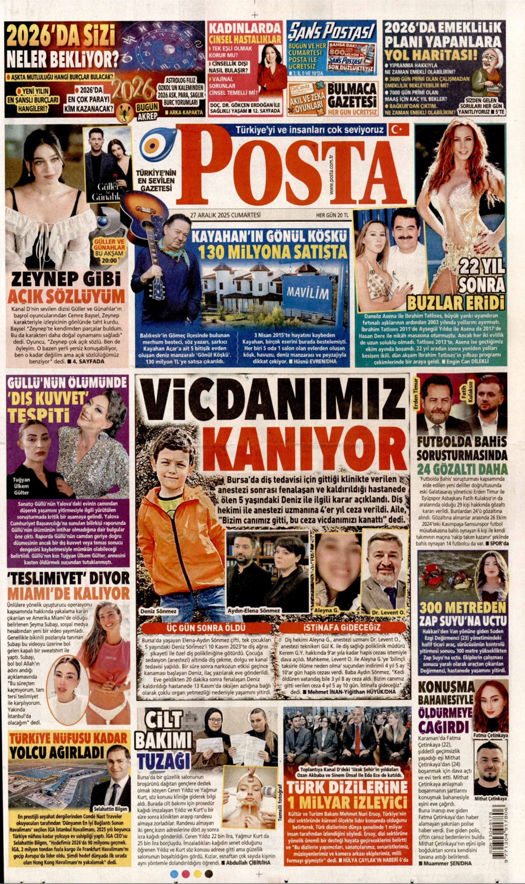 27 Aralık 2025 gazete manşetleri: Gazeteler Erden Timur'un gözaltına alınmasını nasıl gördü?