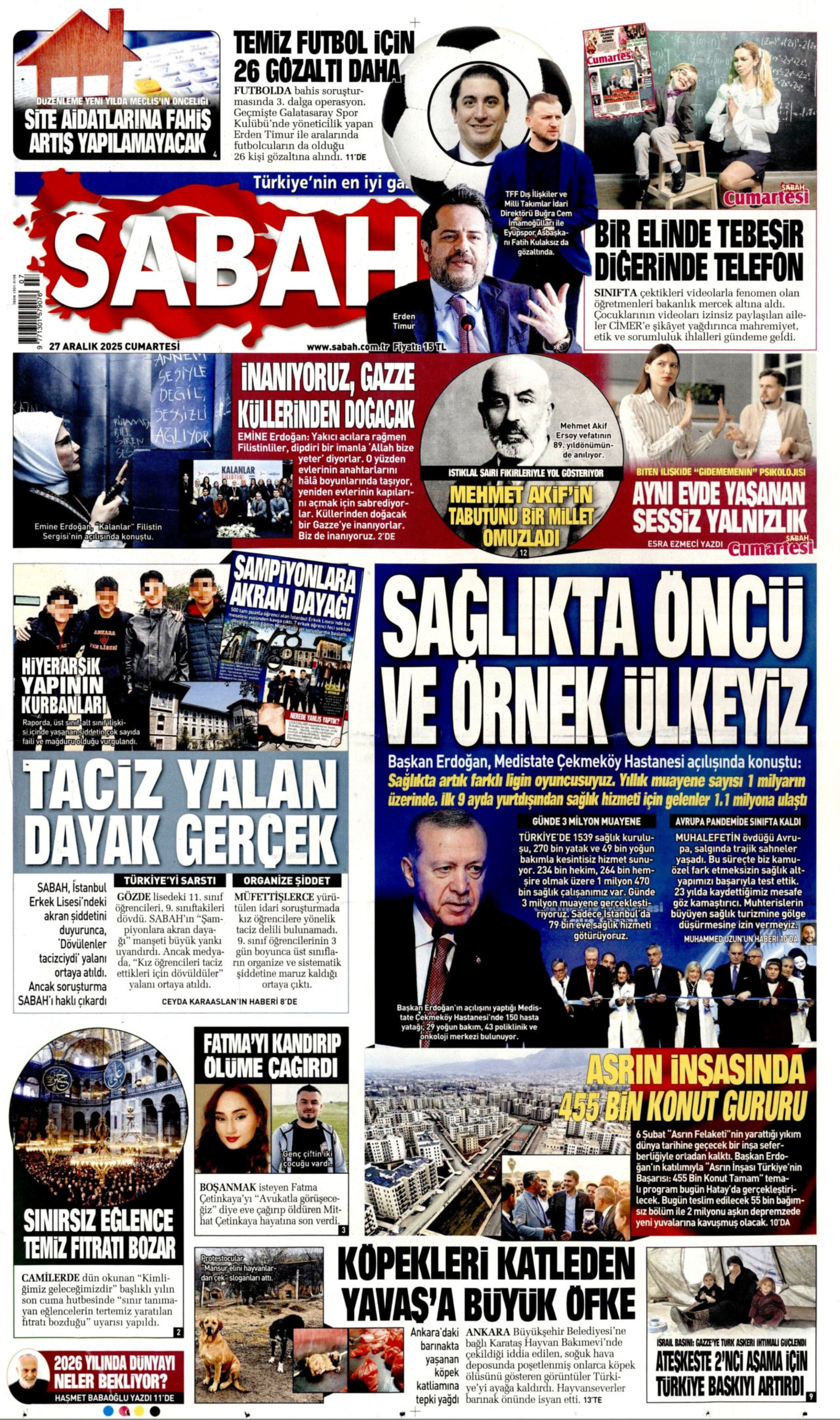 27 Aralık 2025 gazete manşetleri: Gazeteler Erden Timur'un gözaltına alınmasını nasıl gördü?