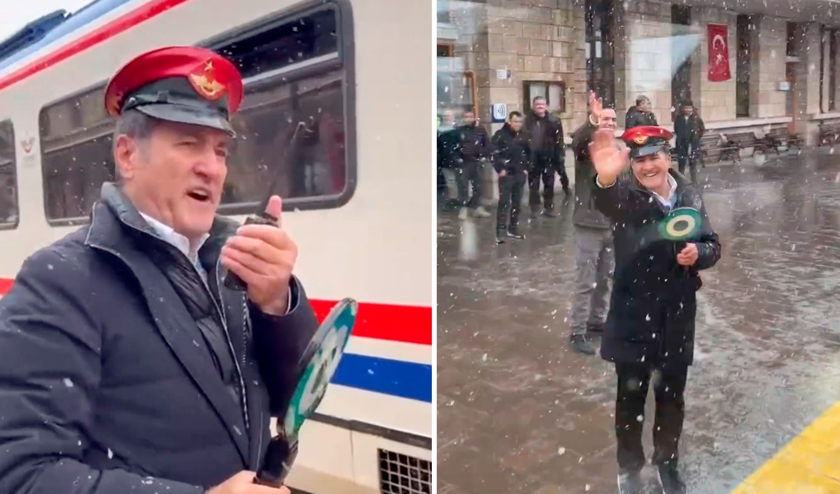 Mustafa Sarıgül Erzincan'da istasyon şefi oldu: Doğu Ekspresi yolcularını uğurladı