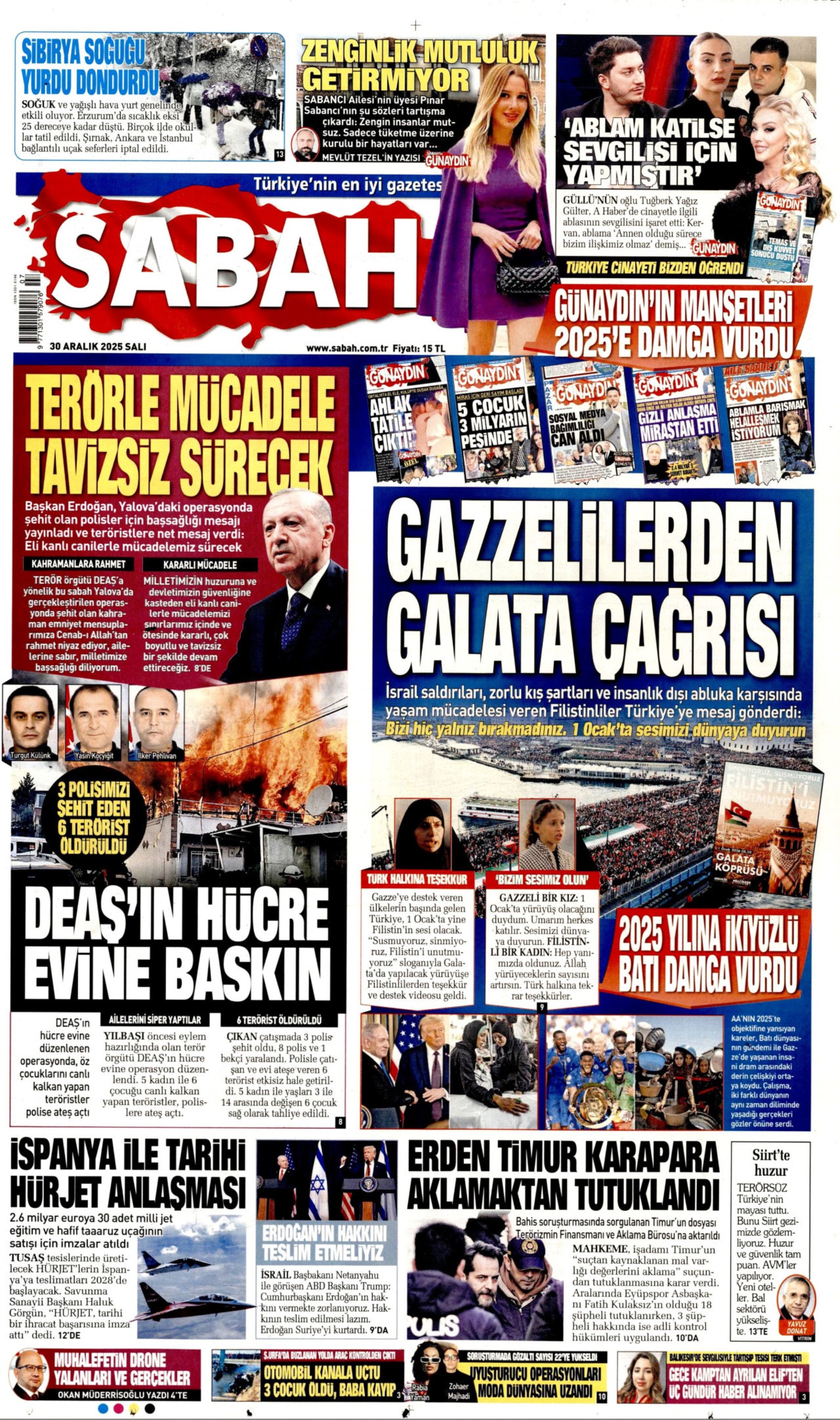 3 polisimiz şehit olmuştu: Gazeteler, IŞİD'in Yalova'daki terör saldırısını nasıl gördü? (30 Aralık 2025 gazete manşetleri)
