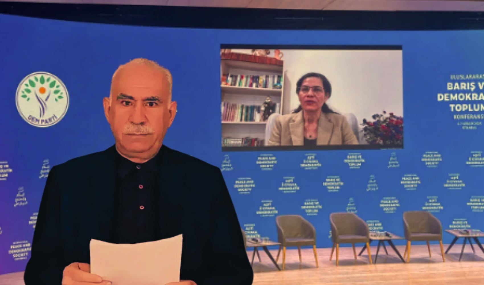 DEM Parti'nin konferansında terör örgütü elebaşı Öcalan'ın mesajı okundu