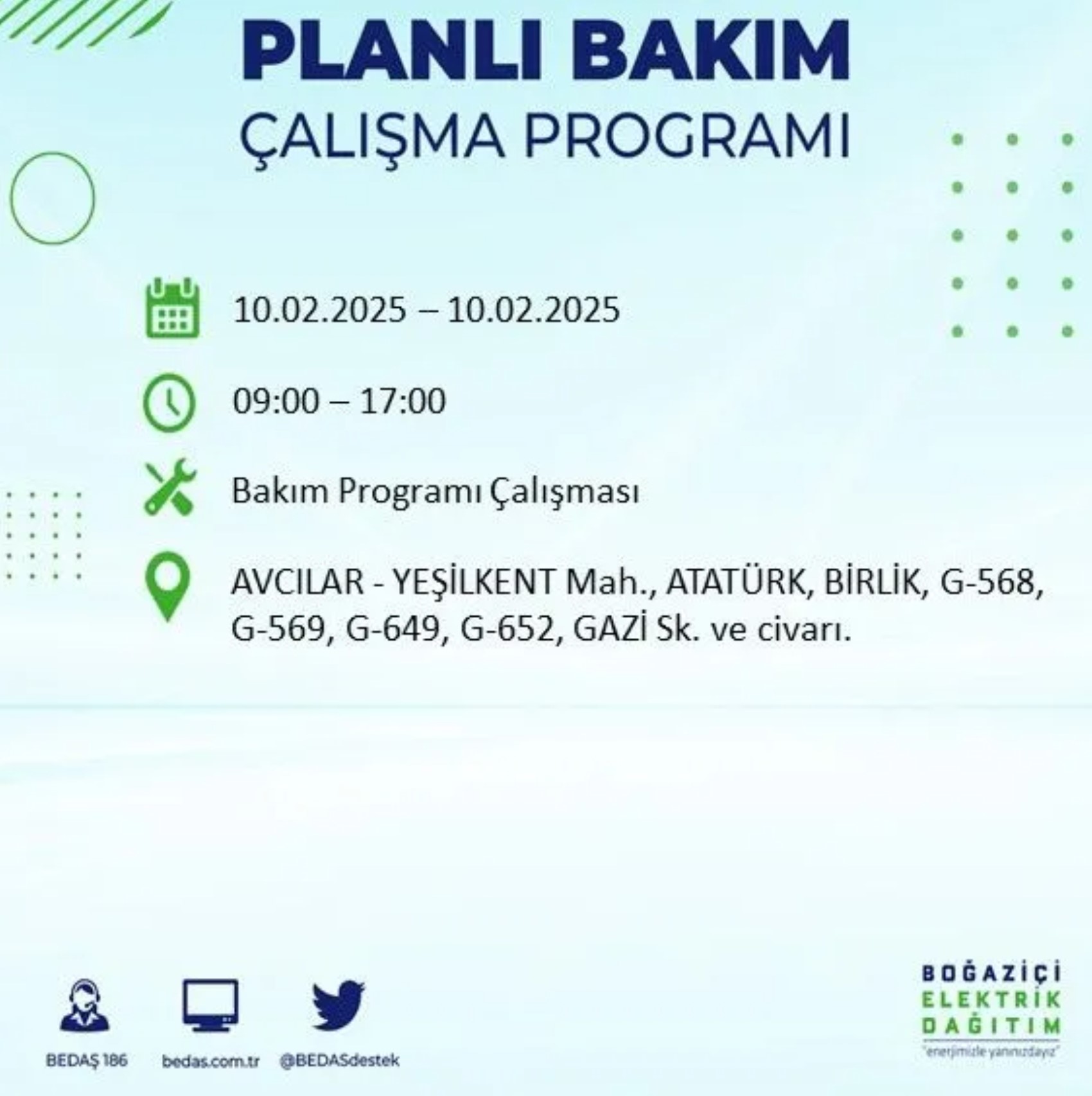 BEDAŞ açıkladı... İstanbul'da elektrik kesintisi: 10 Şubat'ta hangi mahalleler etkilenecek?