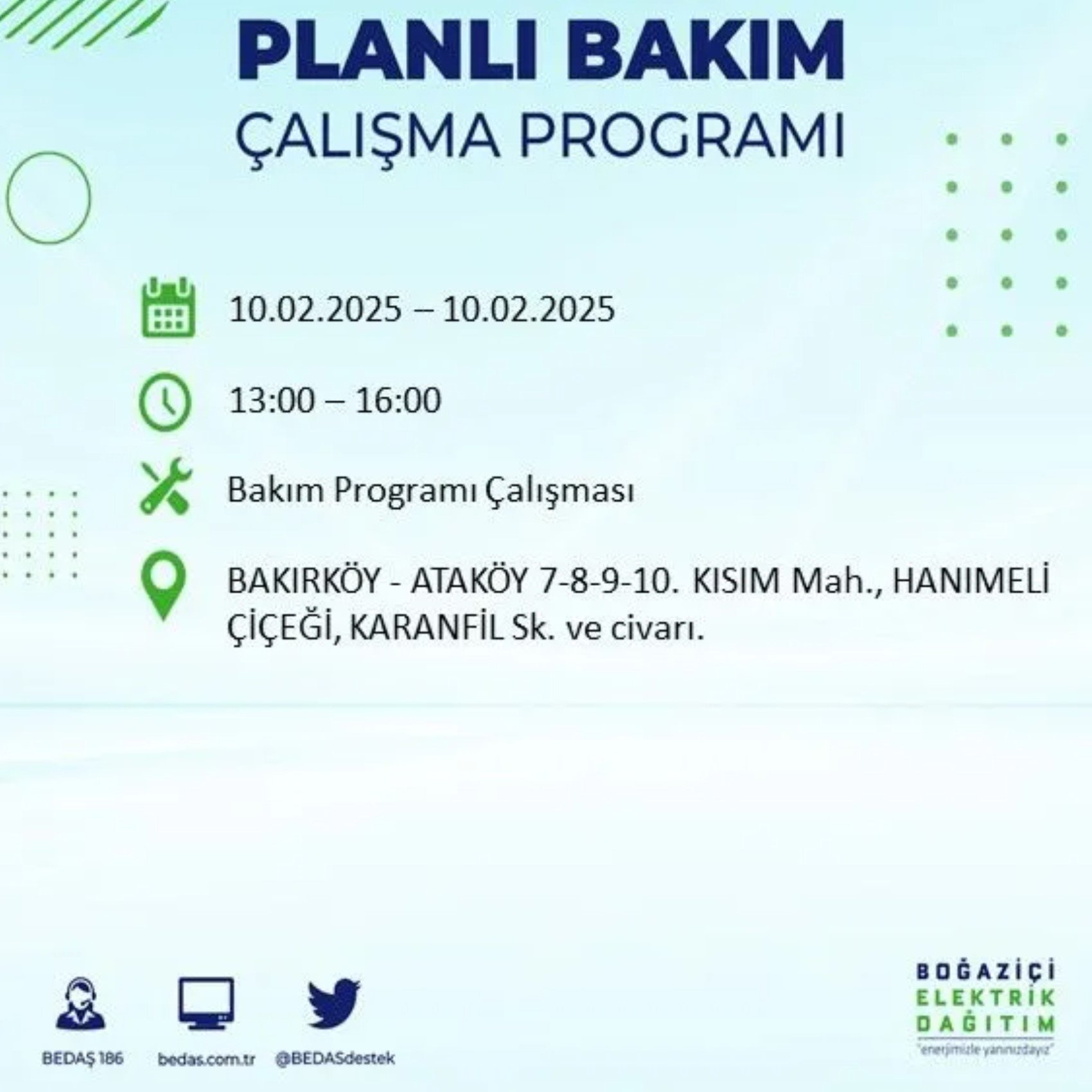 BEDAŞ açıkladı... İstanbul'da elektrik kesintisi: 10 Şubat'ta hangi mahalleler etkilenecek?