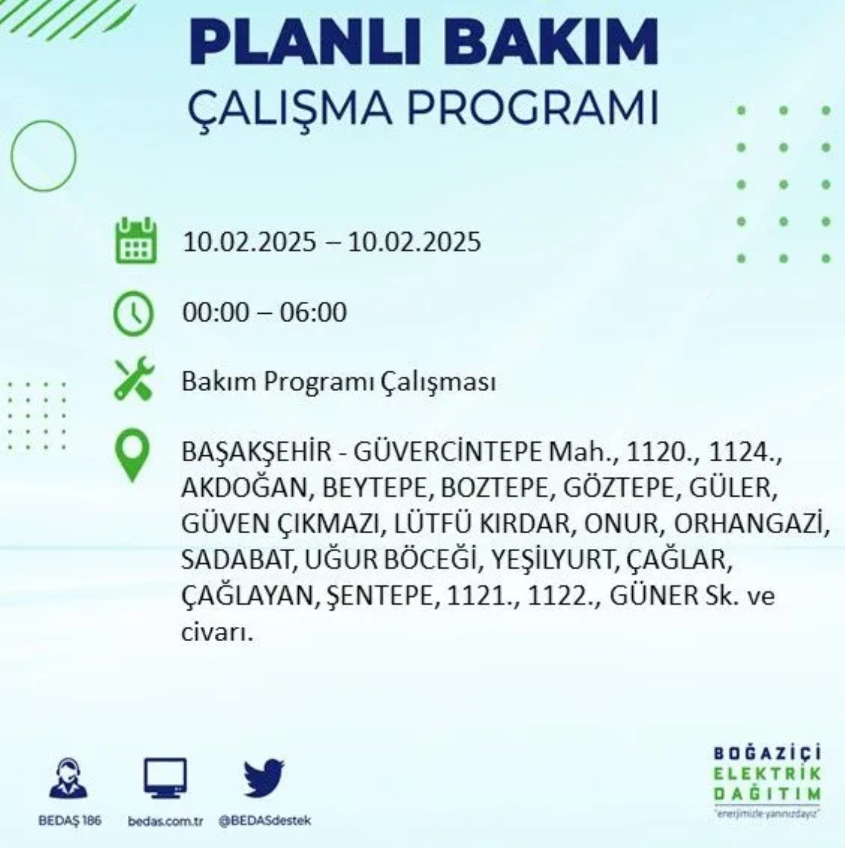 BEDAŞ açıkladı... İstanbul'da elektrik kesintisi: 10 Şubat'ta hangi mahalleler etkilenecek?