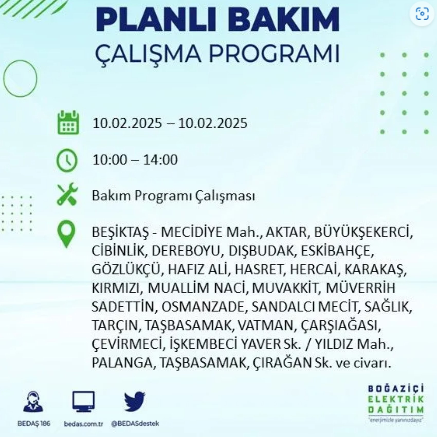 BEDAŞ açıkladı... İstanbul'da elektrik kesintisi: 10 Şubat'ta hangi mahalleler etkilenecek?