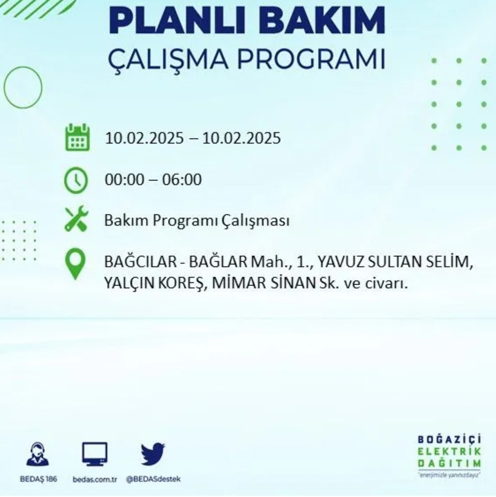 BEDAŞ açıkladı... İstanbul'da elektrik kesintisi: 10 Şubat'ta hangi mahalleler etkilenecek?