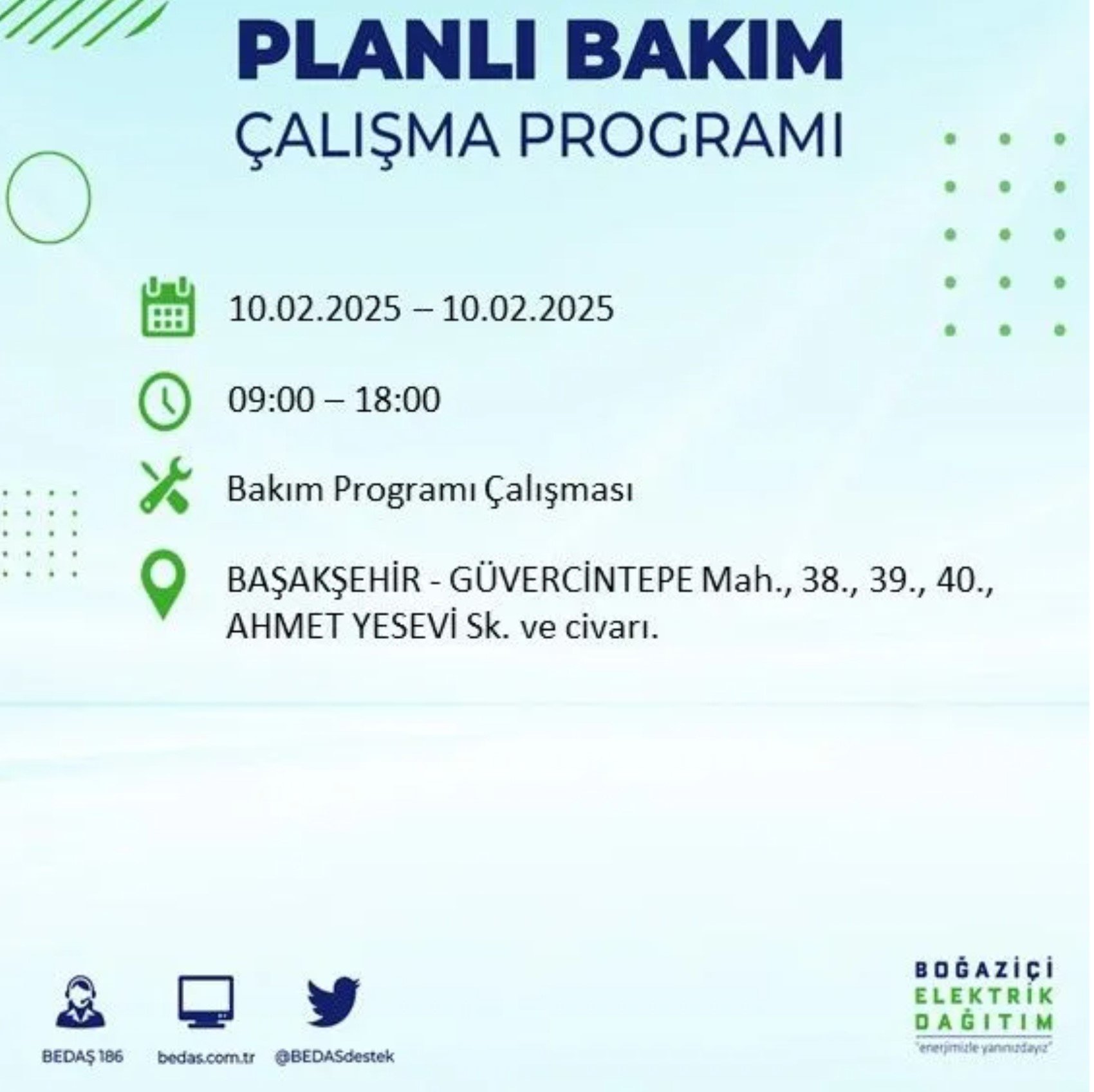 BEDAŞ açıkladı... İstanbul'da elektrik kesintisi: 10 Şubat'ta hangi mahalleler etkilenecek?