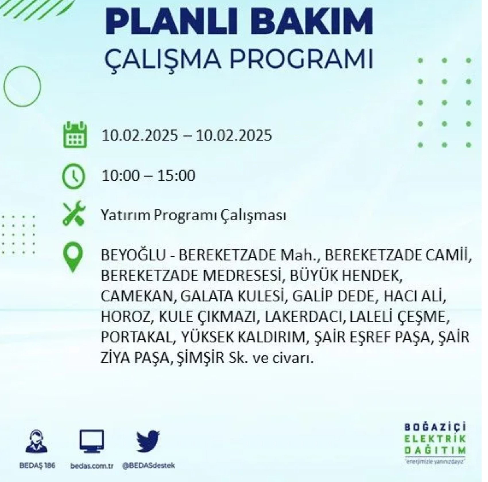 BEDAŞ açıkladı... İstanbul'da elektrik kesintisi: 10 Şubat'ta hangi mahalleler etkilenecek?