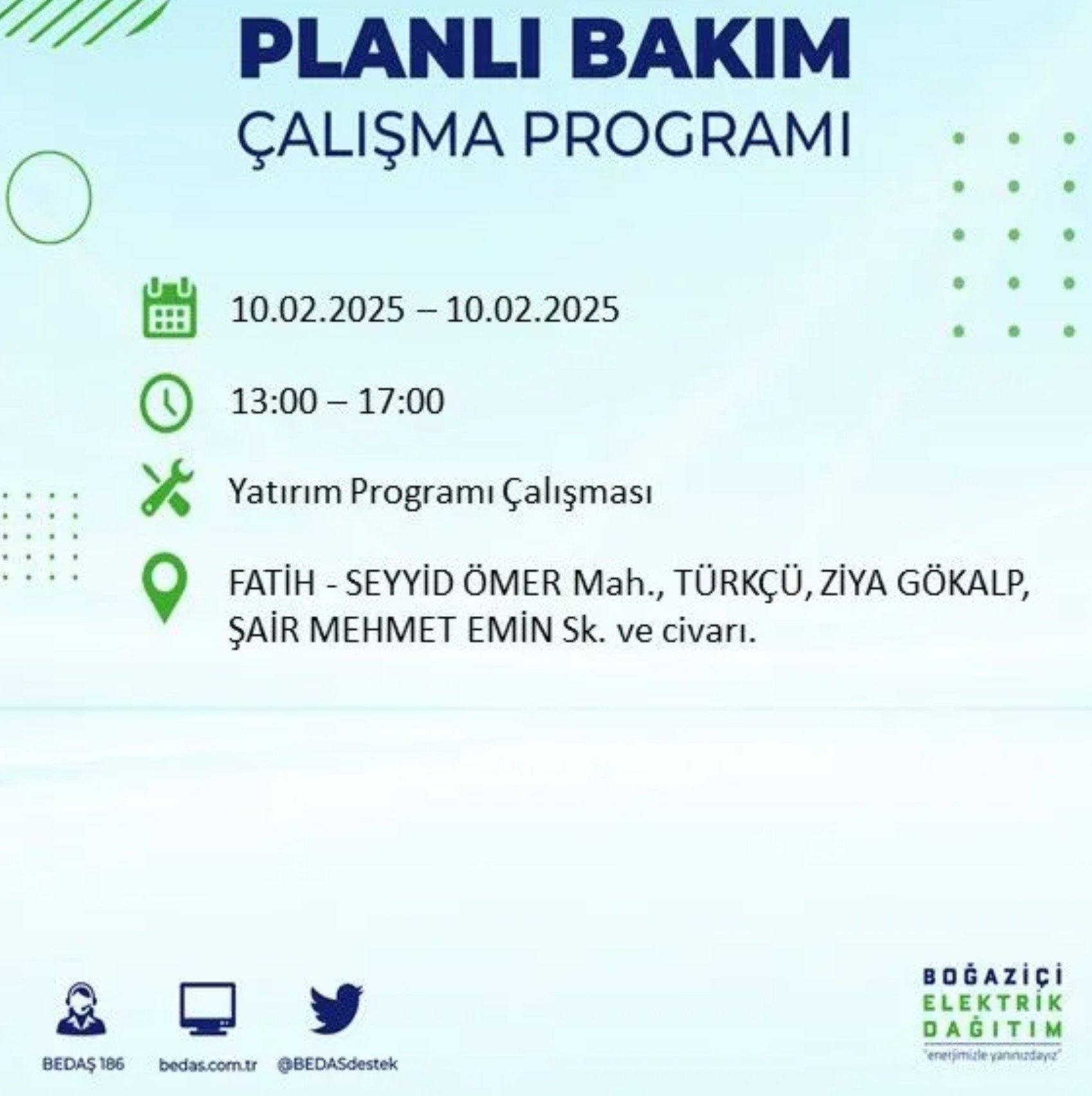 BEDAŞ açıkladı... İstanbul'da elektrik kesintisi: 10 Şubat'ta hangi mahalleler etkilenecek?