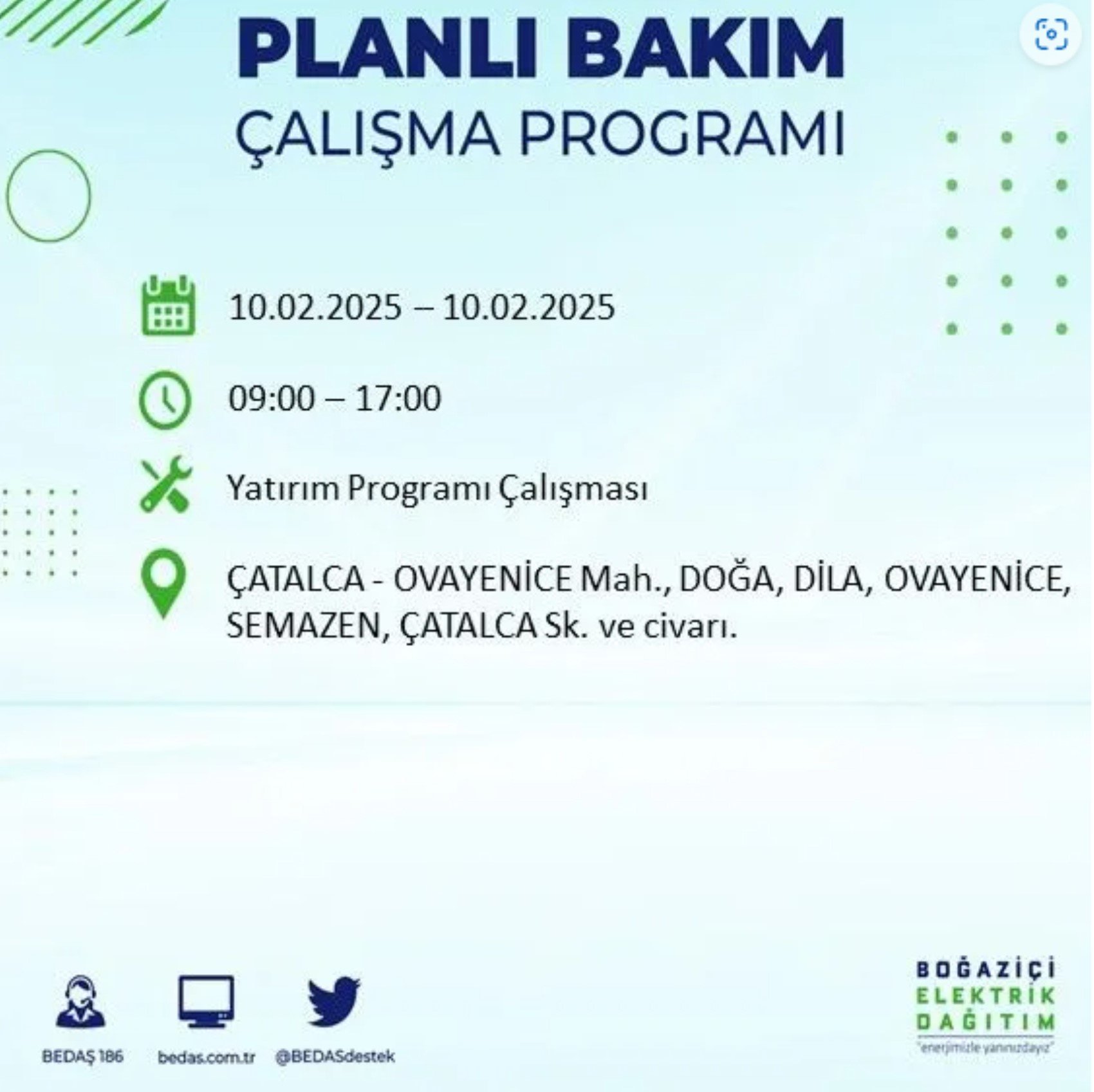 BEDAŞ açıkladı... İstanbul'da elektrik kesintisi: 10 Şubat'ta hangi mahalleler etkilenecek?