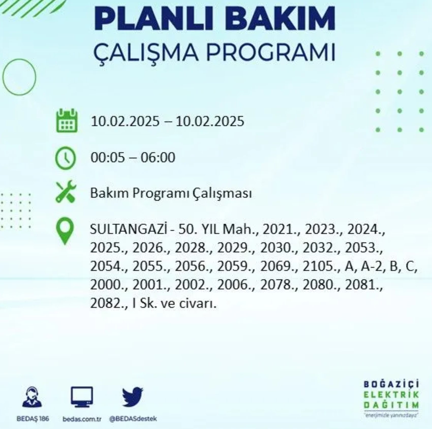 BEDAŞ açıkladı... İstanbul'da elektrik kesintisi: 10 Şubat'ta hangi mahalleler etkilenecek?