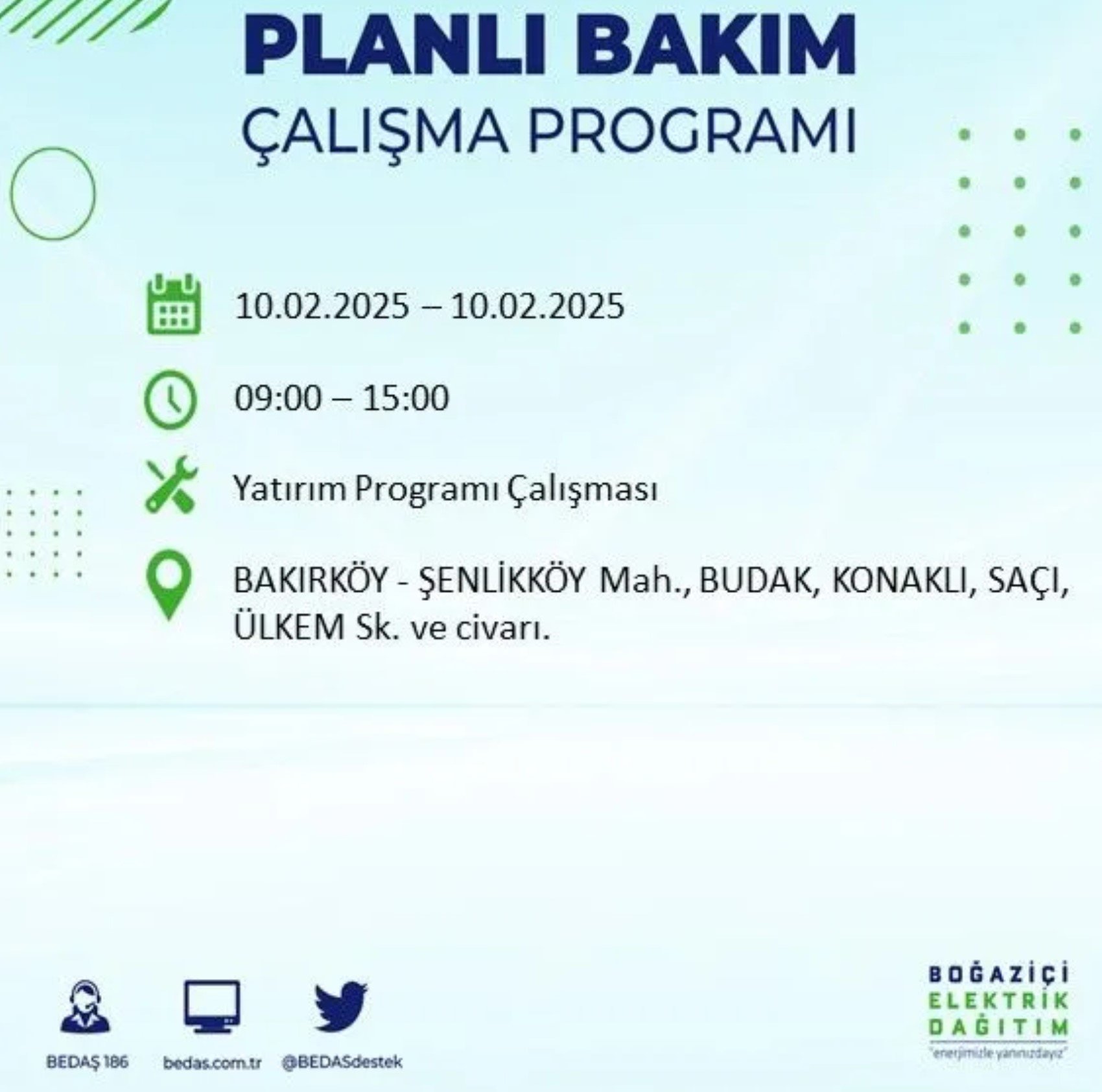 BEDAŞ açıkladı... İstanbul'da elektrik kesintisi: 10 Şubat'ta hangi mahalleler etkilenecek?