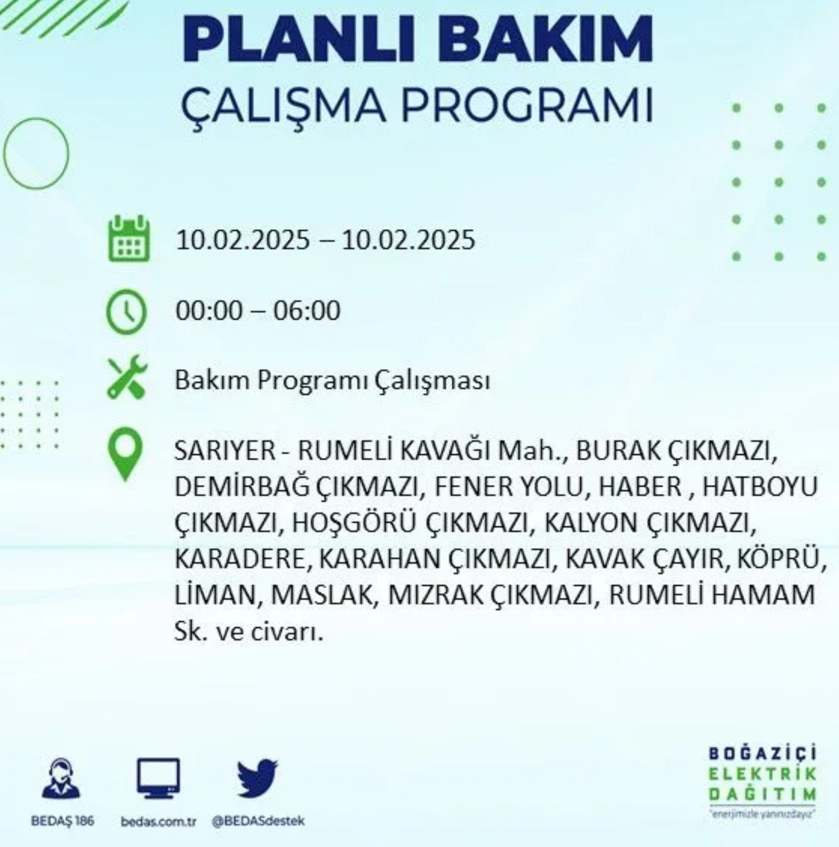 BEDAŞ açıkladı... İstanbul'da elektrik kesintisi: 10 Şubat'ta hangi mahalleler etkilenecek?