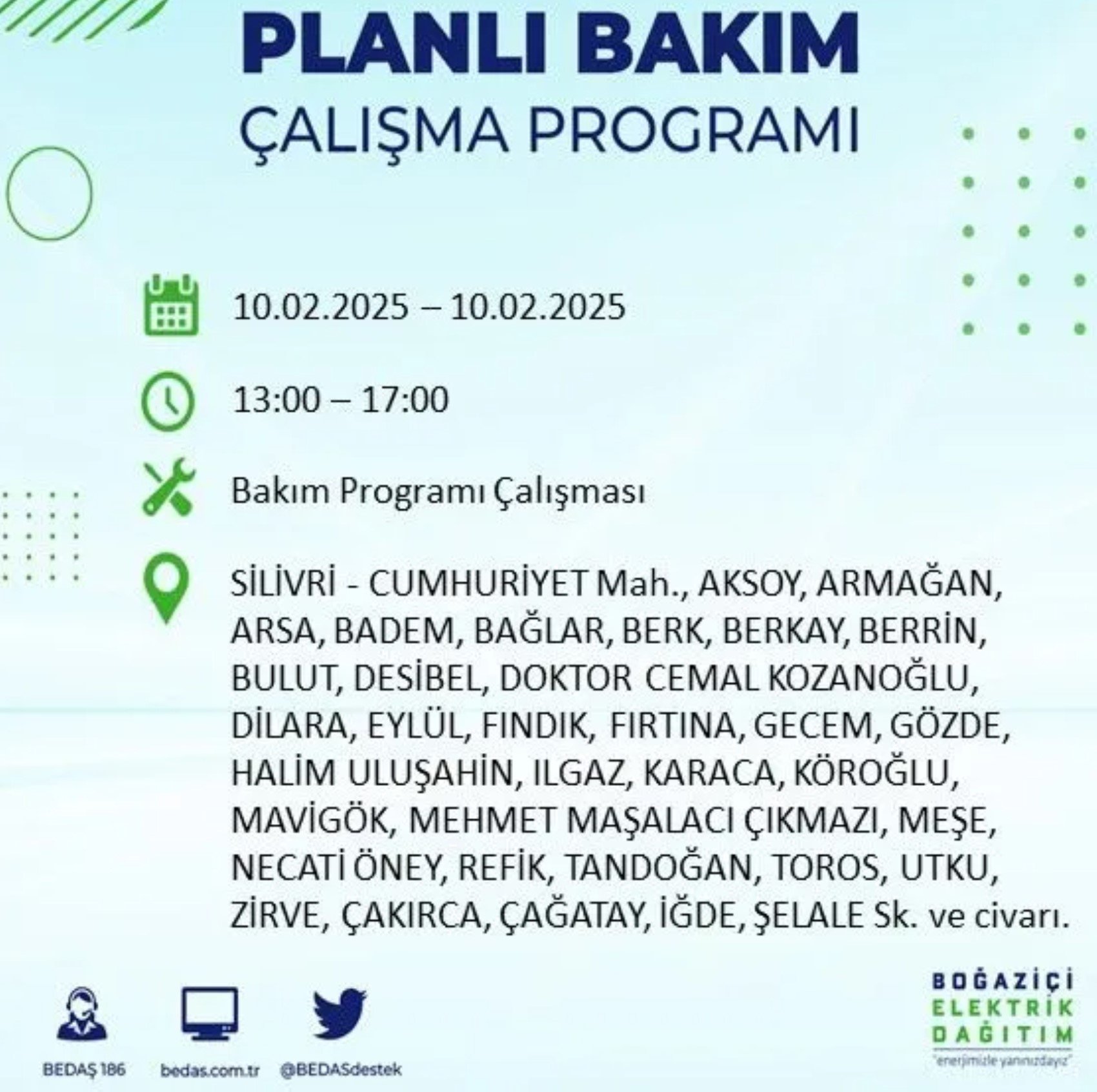 BEDAŞ açıkladı... İstanbul'da elektrik kesintisi: 10 Şubat'ta hangi mahalleler etkilenecek?