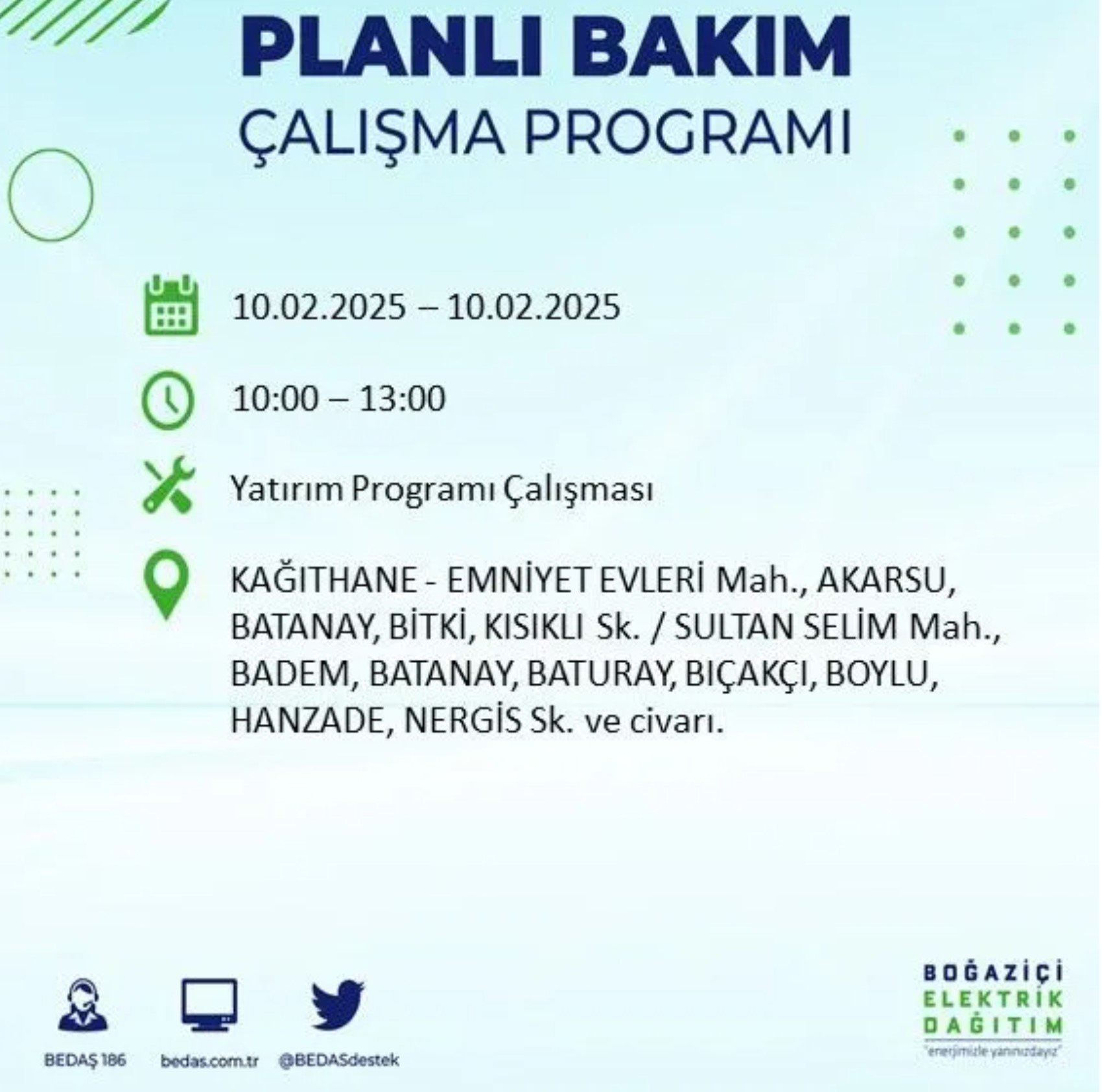 BEDAŞ açıkladı... İstanbul'da elektrik kesintisi: 10 Şubat'ta hangi mahalleler etkilenecek?