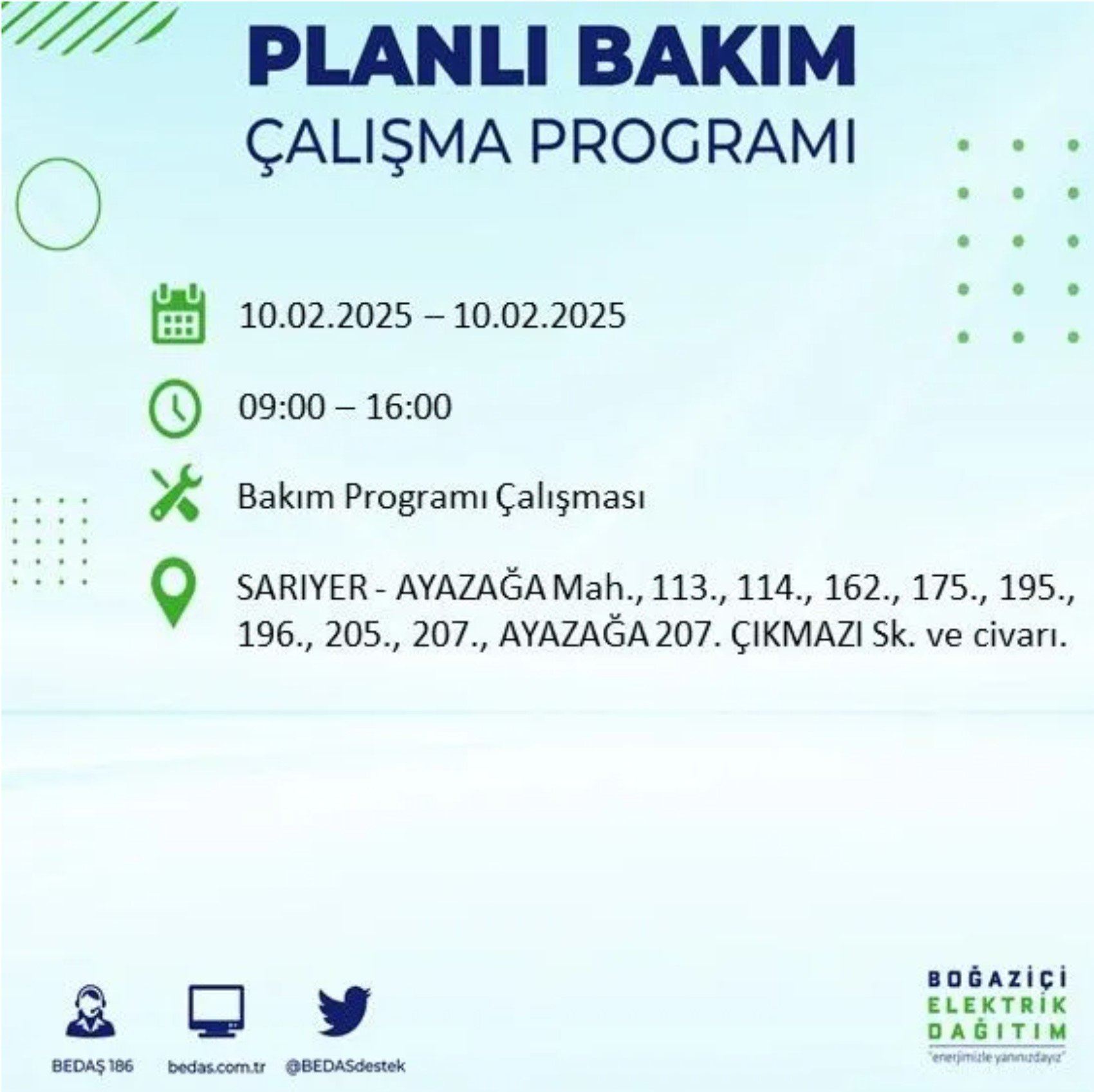 BEDAŞ açıkladı... İstanbul'da elektrik kesintisi: 10 Şubat'ta hangi mahalleler etkilenecek?