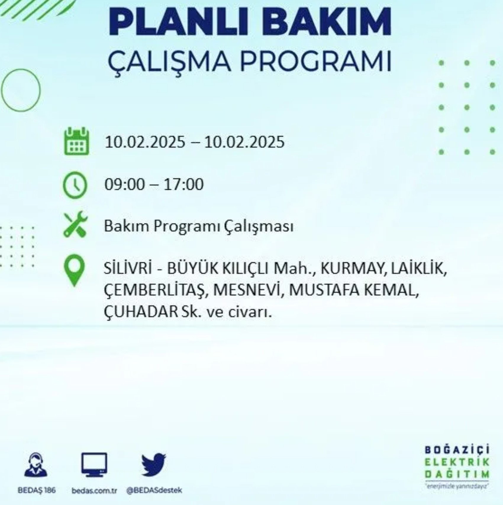 BEDAŞ açıkladı... İstanbul'da elektrik kesintisi: 10 Şubat'ta hangi mahalleler etkilenecek?