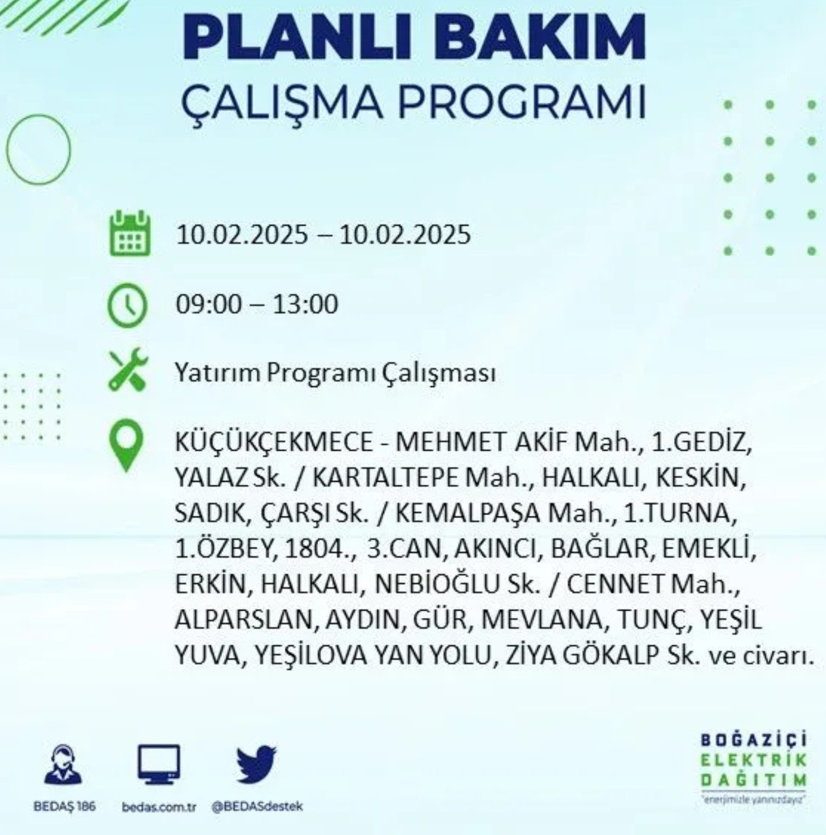 BEDAŞ açıkladı... İstanbul'da elektrik kesintisi: 10 Şubat'ta hangi mahalleler etkilenecek?