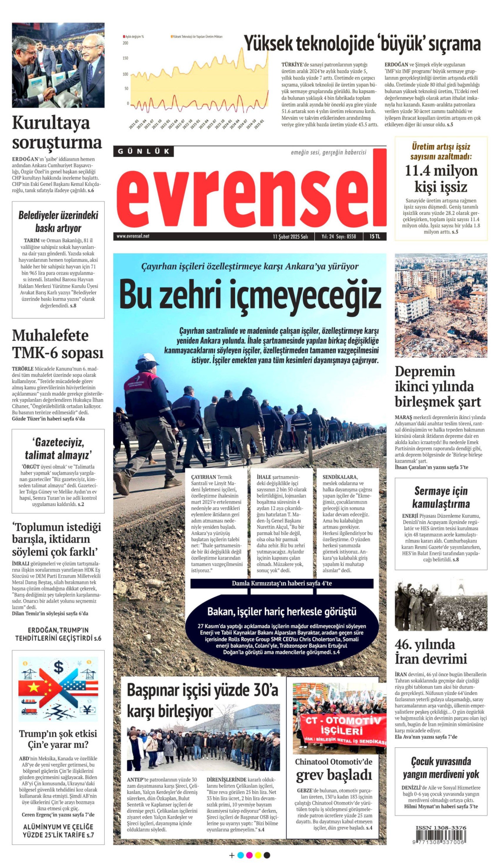 11 Şubat 2025 gazete manşetleri: Gazeteler, Mansur Yavaş'ın ön seçim kararını ve CHP'ye kurultay soruşturmasını nasıl gördü?