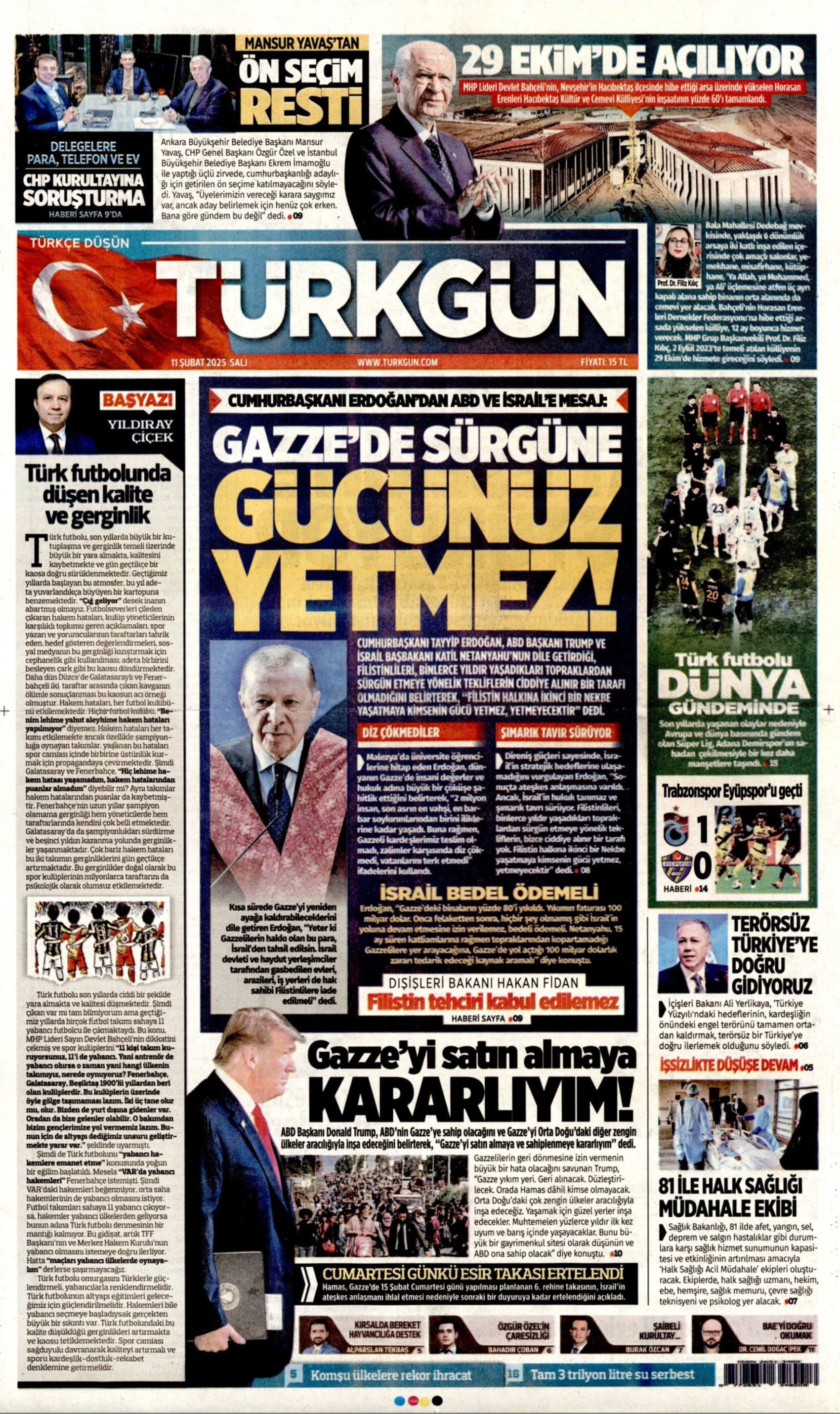 11 Şubat 2025 gazete manşetleri: Gazeteler, Mansur Yavaş'ın ön seçim kararını ve CHP'ye kurultay soruşturmasını nasıl gördü?