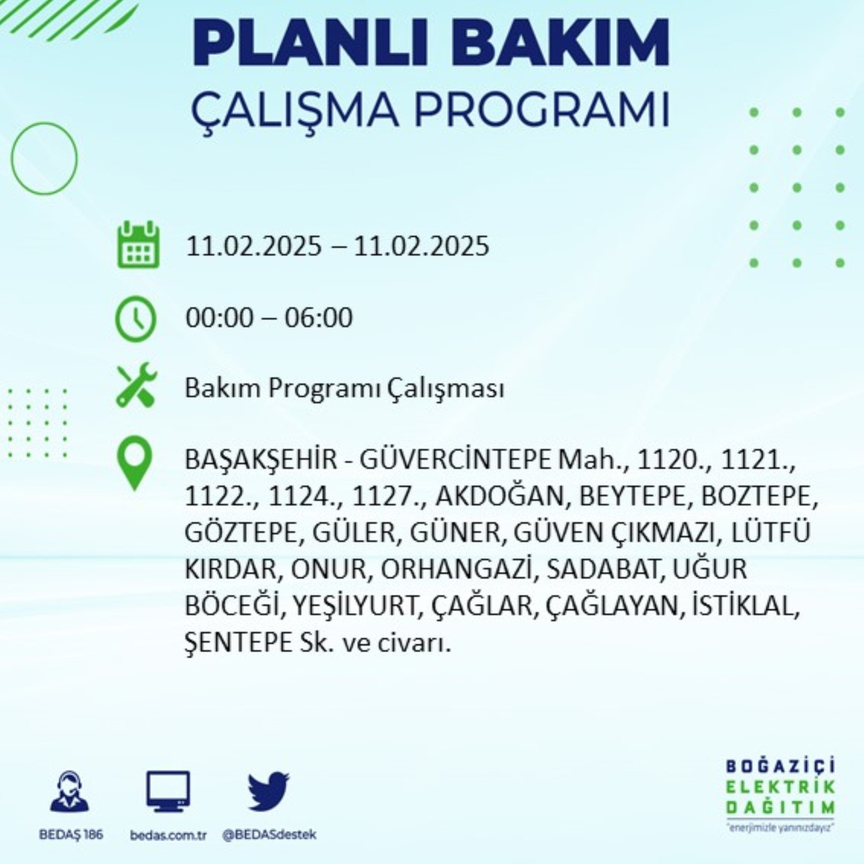 BEDAŞ açıkladı... İstanbul'da elektrik kesintisi: 11 Şubat'ta hangi mahalleler etkilenecek?