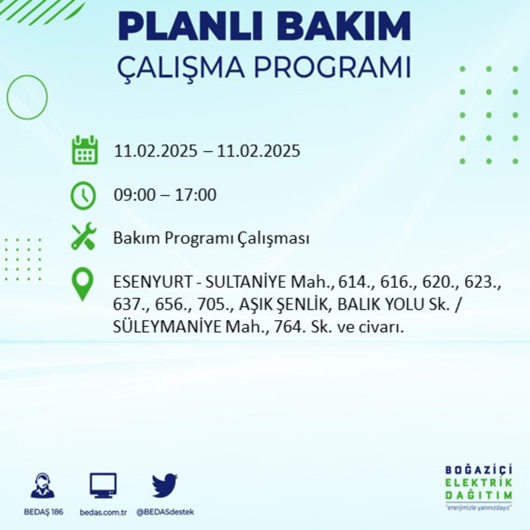 BEDAŞ açıkladı... İstanbul'da elektrik kesintisi: 11 Şubat'ta hangi mahalleler etkilenecek?