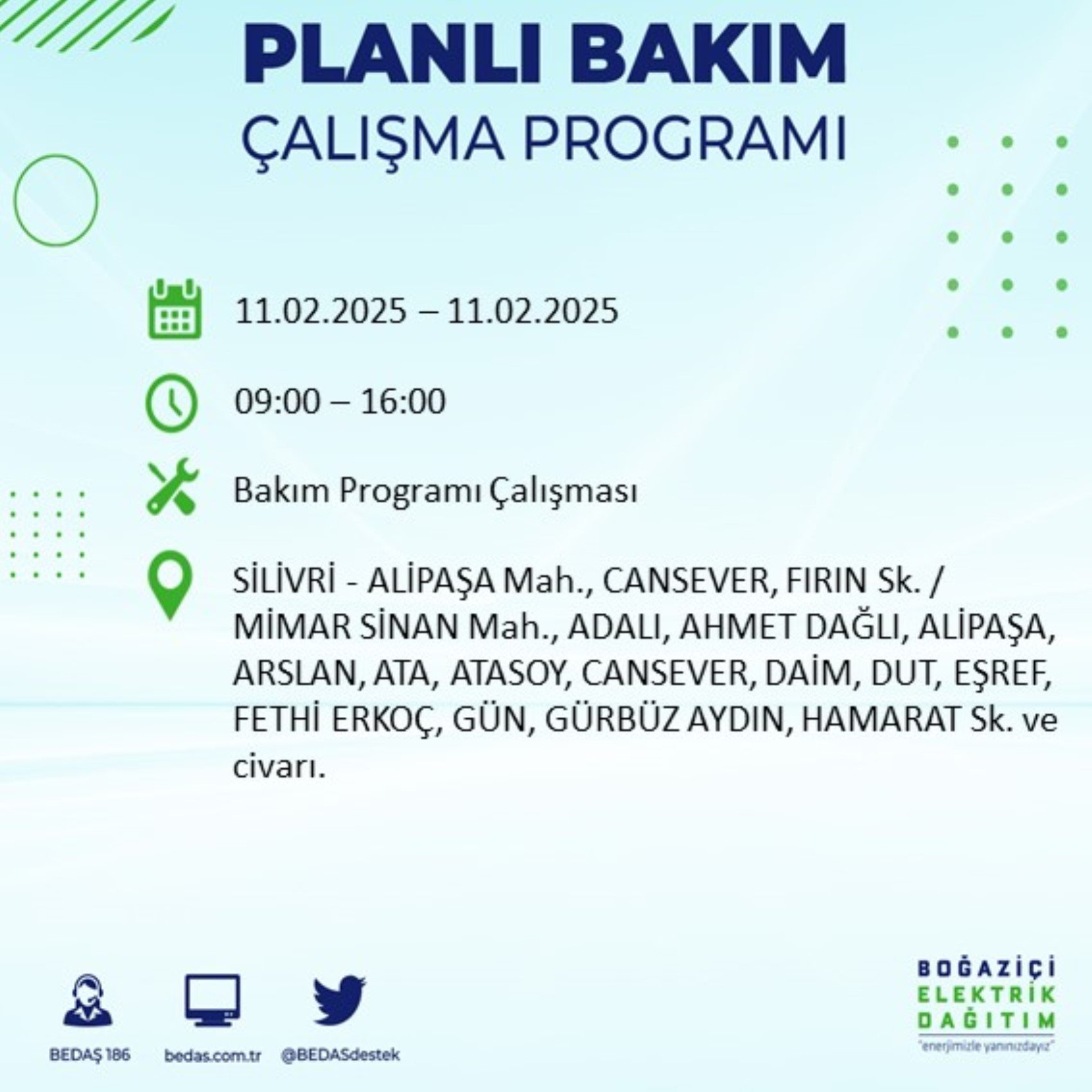 BEDAŞ açıkladı... İstanbul'da elektrik kesintisi: 11 Şubat'ta hangi mahalleler etkilenecek?