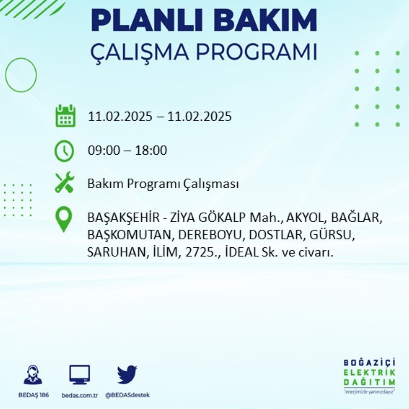 BEDAŞ açıkladı... İstanbul'da elektrik kesintisi: 11 Şubat'ta hangi mahalleler etkilenecek?