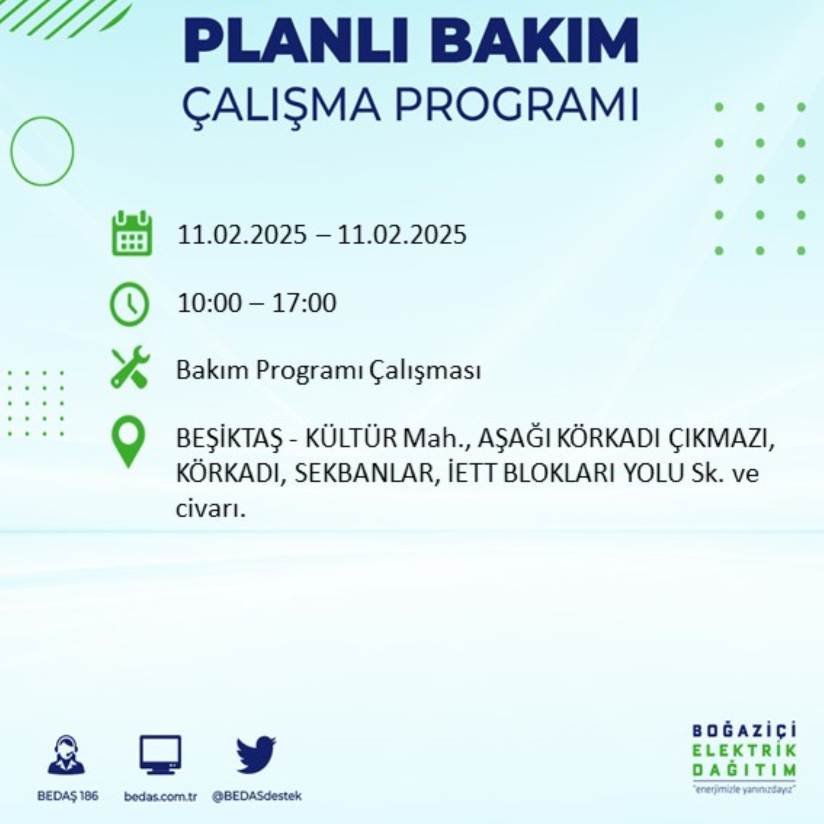 BEDAŞ açıkladı... İstanbul'da elektrik kesintisi: 11 Şubat'ta hangi mahalleler etkilenecek?