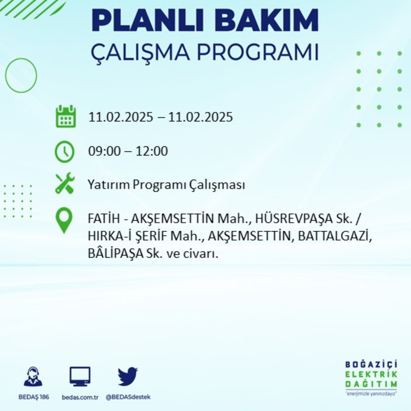 BEDAŞ açıkladı... İstanbul'da elektrik kesintisi: 11 Şubat'ta hangi mahalleler etkilenecek?