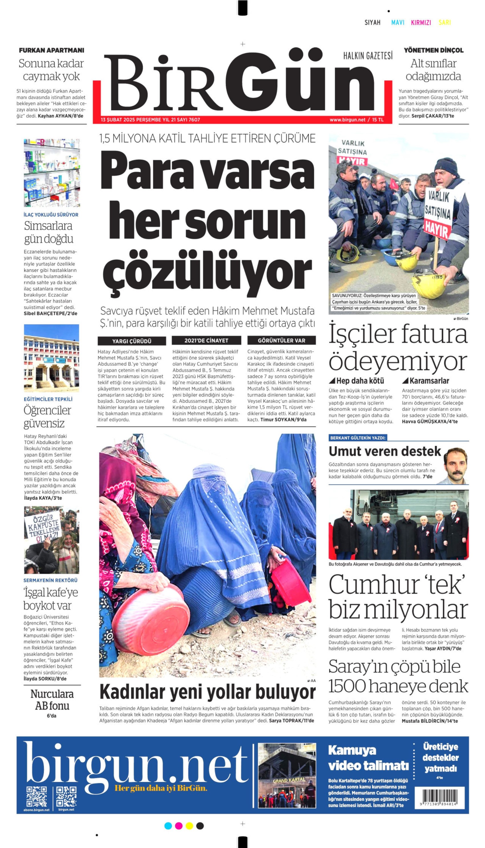 13 Şubat 2025 gazete manşetleri