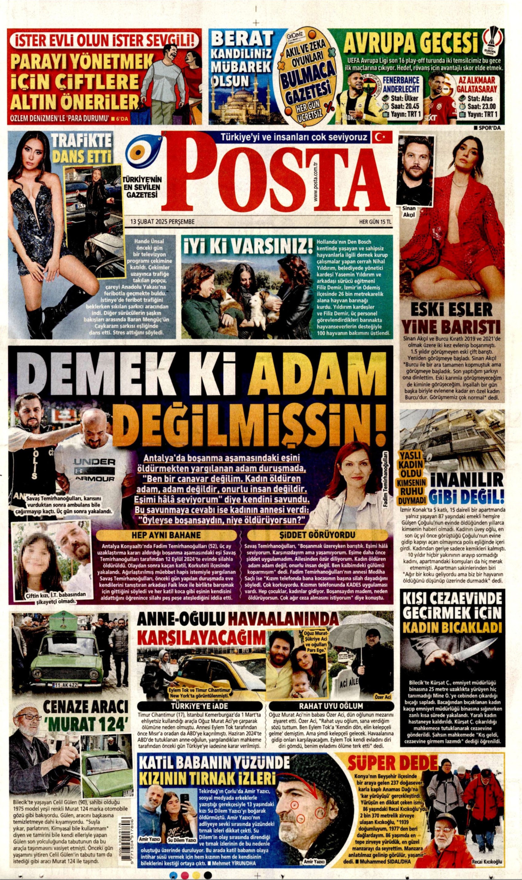 13 Şubat 2025 gazete manşetleri