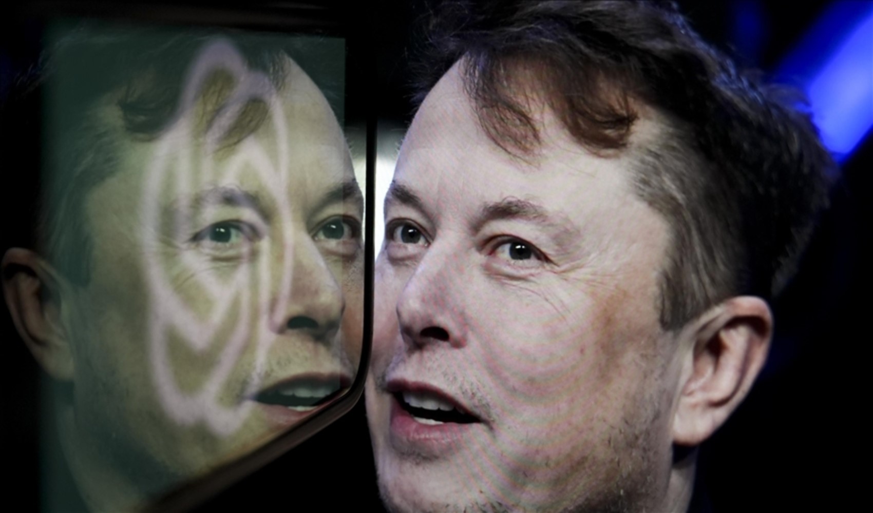 Elon Musk’ın yüzünün yakın plan görüldüğü, teknoloji ve yapay zeka temalı haber görseli.