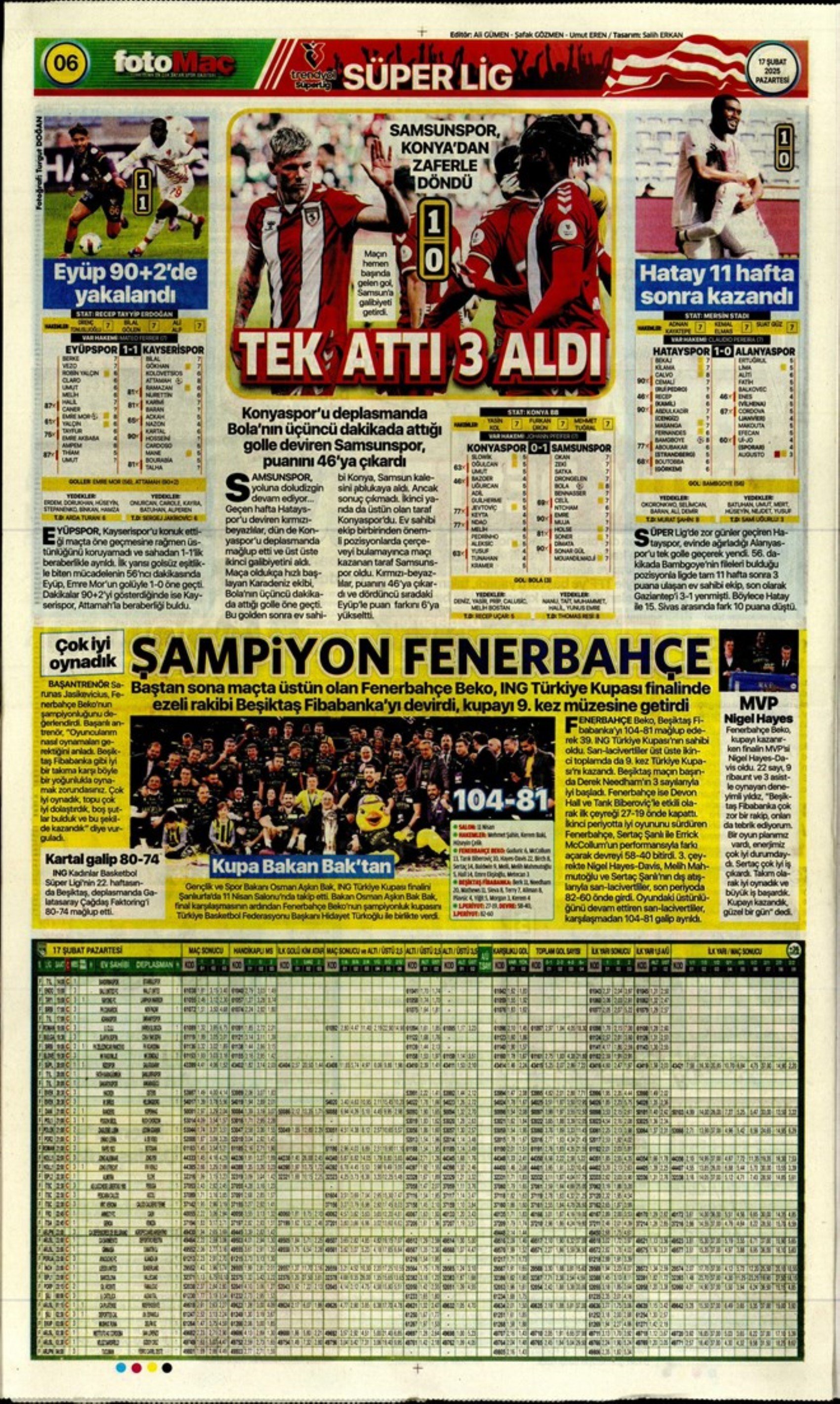 Sporda günün manşetleri... Fenerbahçe doludizgin: Okan Buruk'tan derbi öncesi revizyon kararı